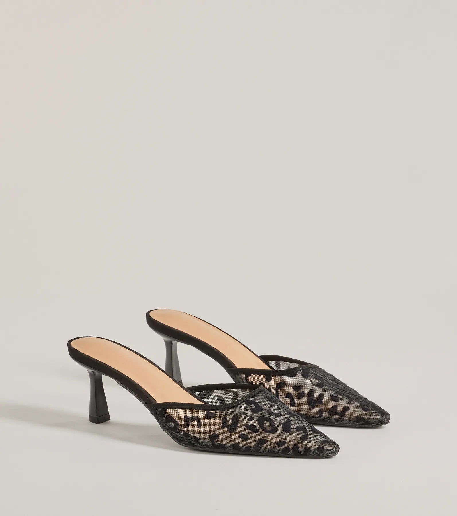 Windsor Fierce Moment Leopard Print Kitten Heeled Mules