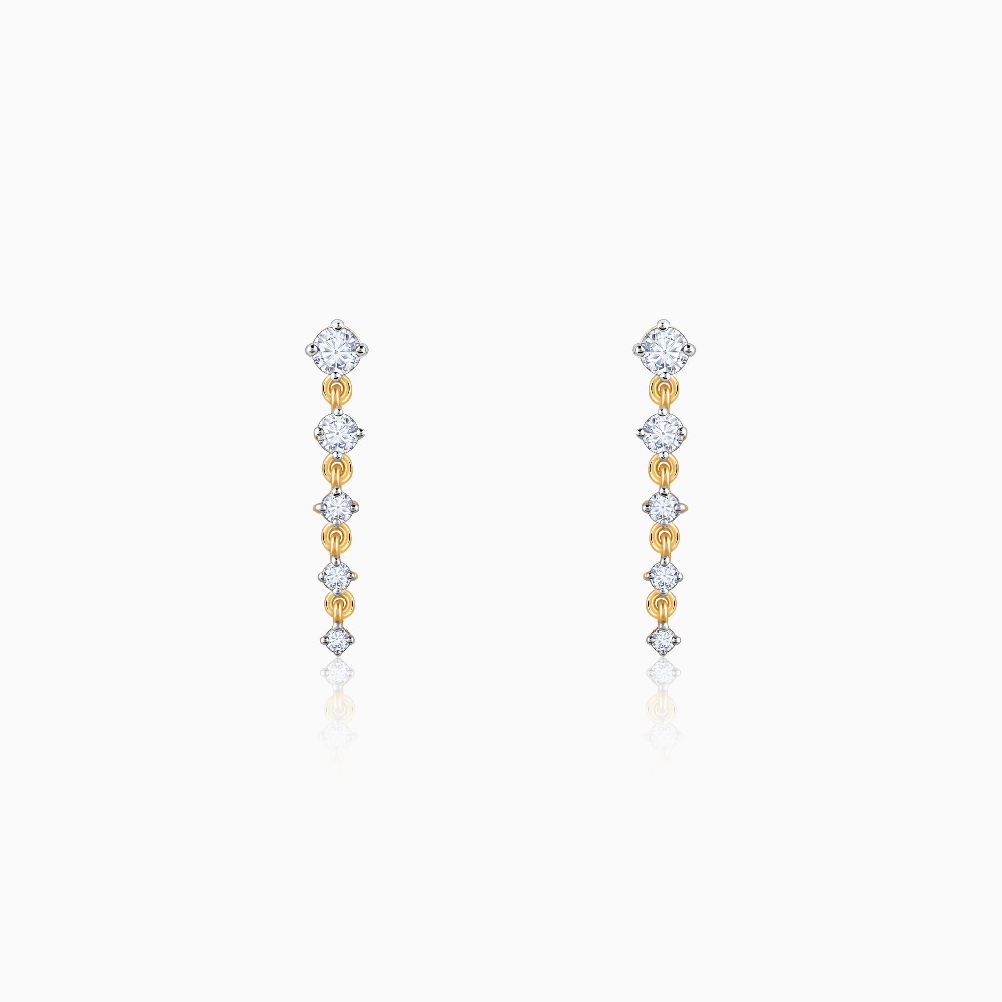 GIVA Jewellery Gold Divine Shimmers Diamond Earrings