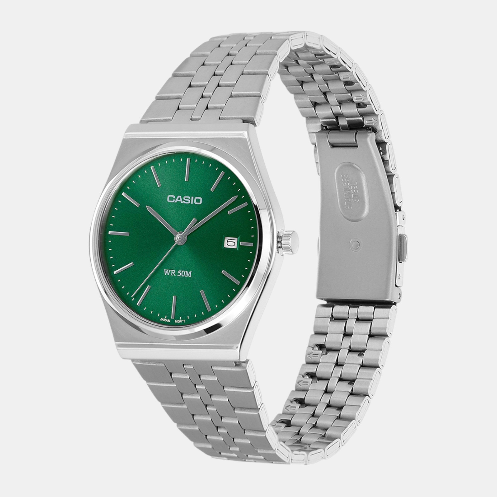 Casio Enticer Men Quartz Green Dial Analog Stainless Steel Watch A2236 - view 2
