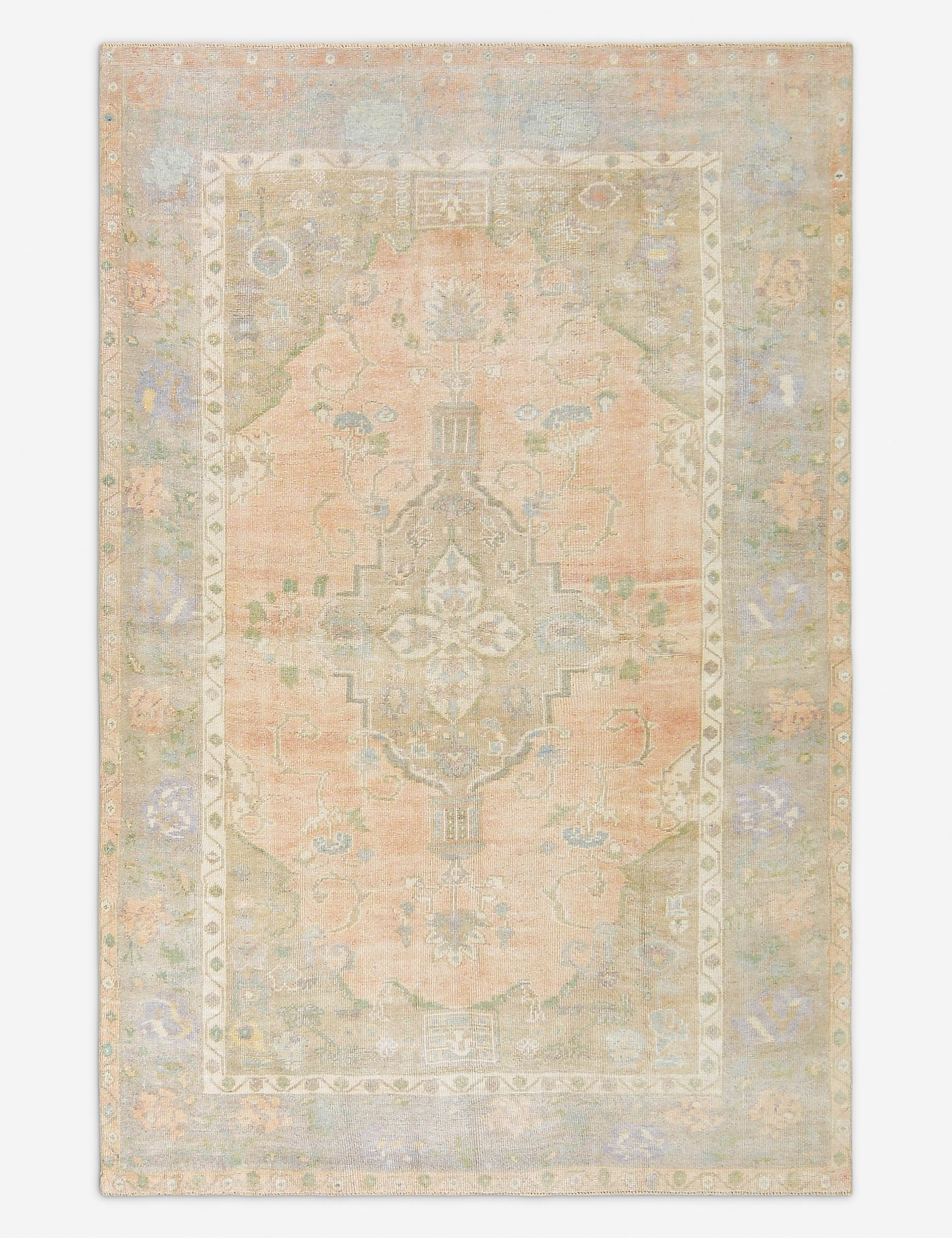 Lulu and Georgia Vintage Turkish Hand-Knotted Wool Rug No. 479, 5' 4" x 8' 2"