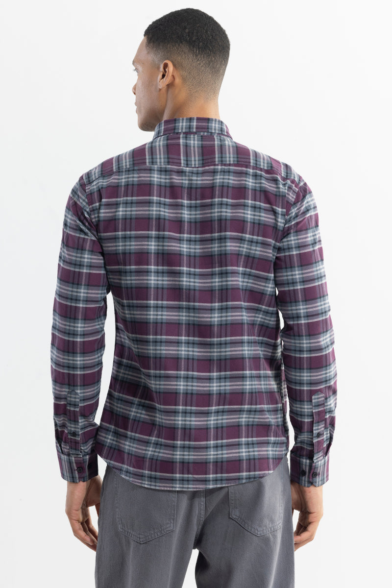 SNITCH Tartan Twist Purple Checks Shirt - view 7