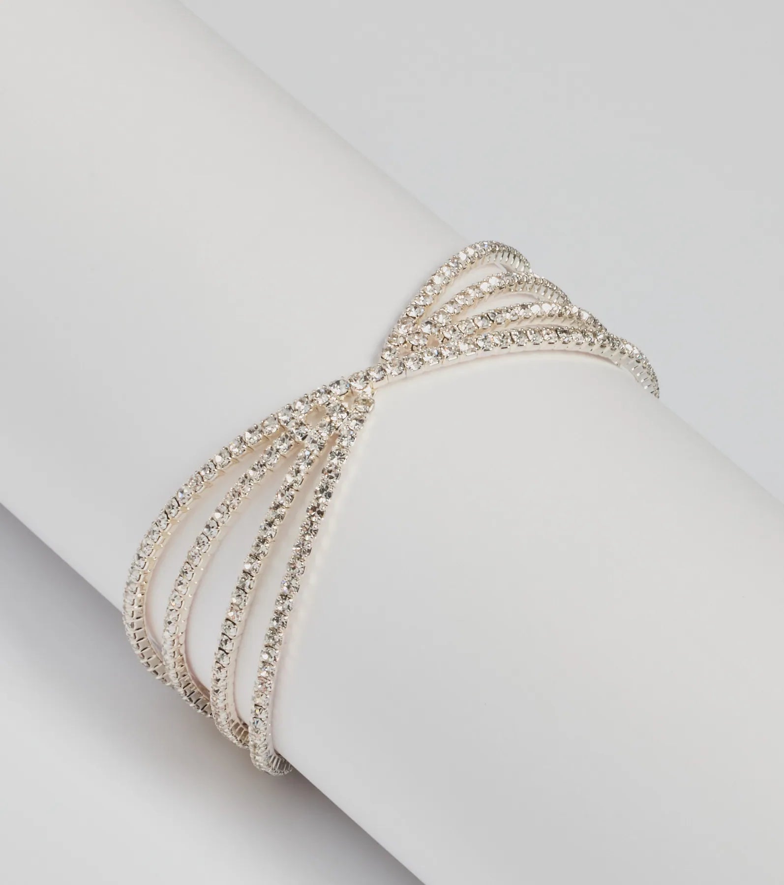 Windsor Encircled Glam Memory Wire Rhinestone Bracelet