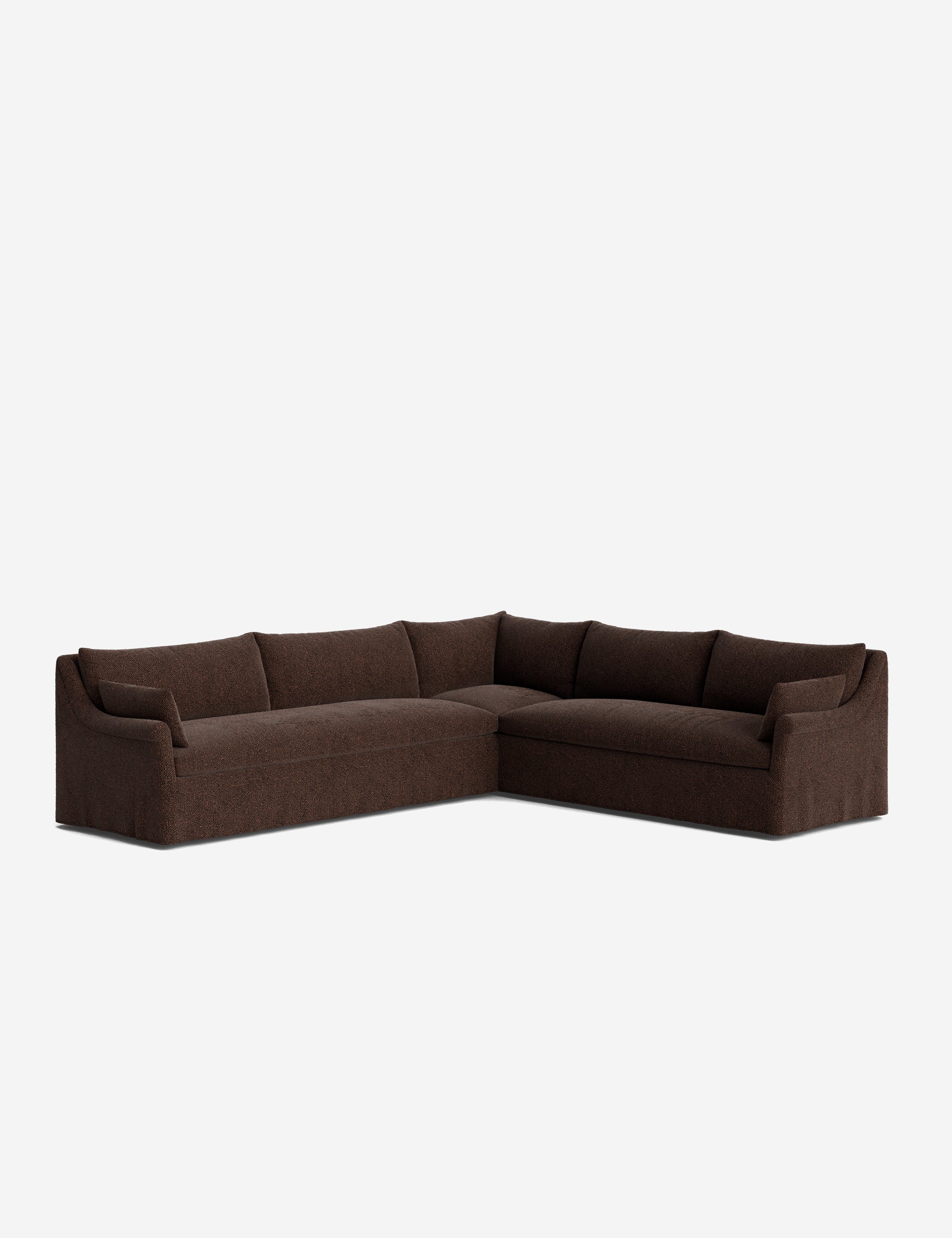 Lulu and Georgia Portola Rolled Arm Slipcover Corner Sectional Sofa - view 121