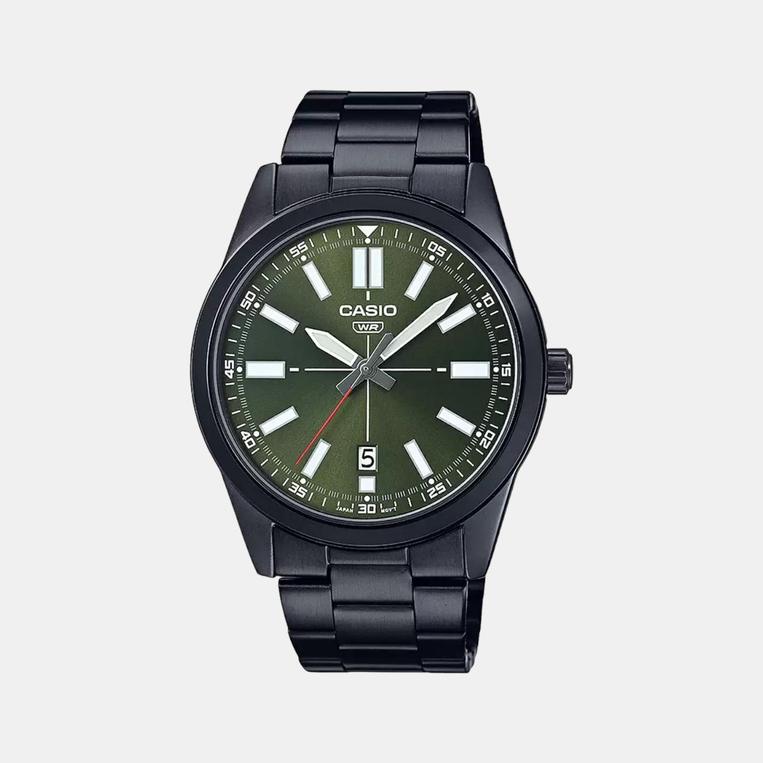 Casio Enticer Men Quartz Green Dial Analog Stainless Steel Watch A1942