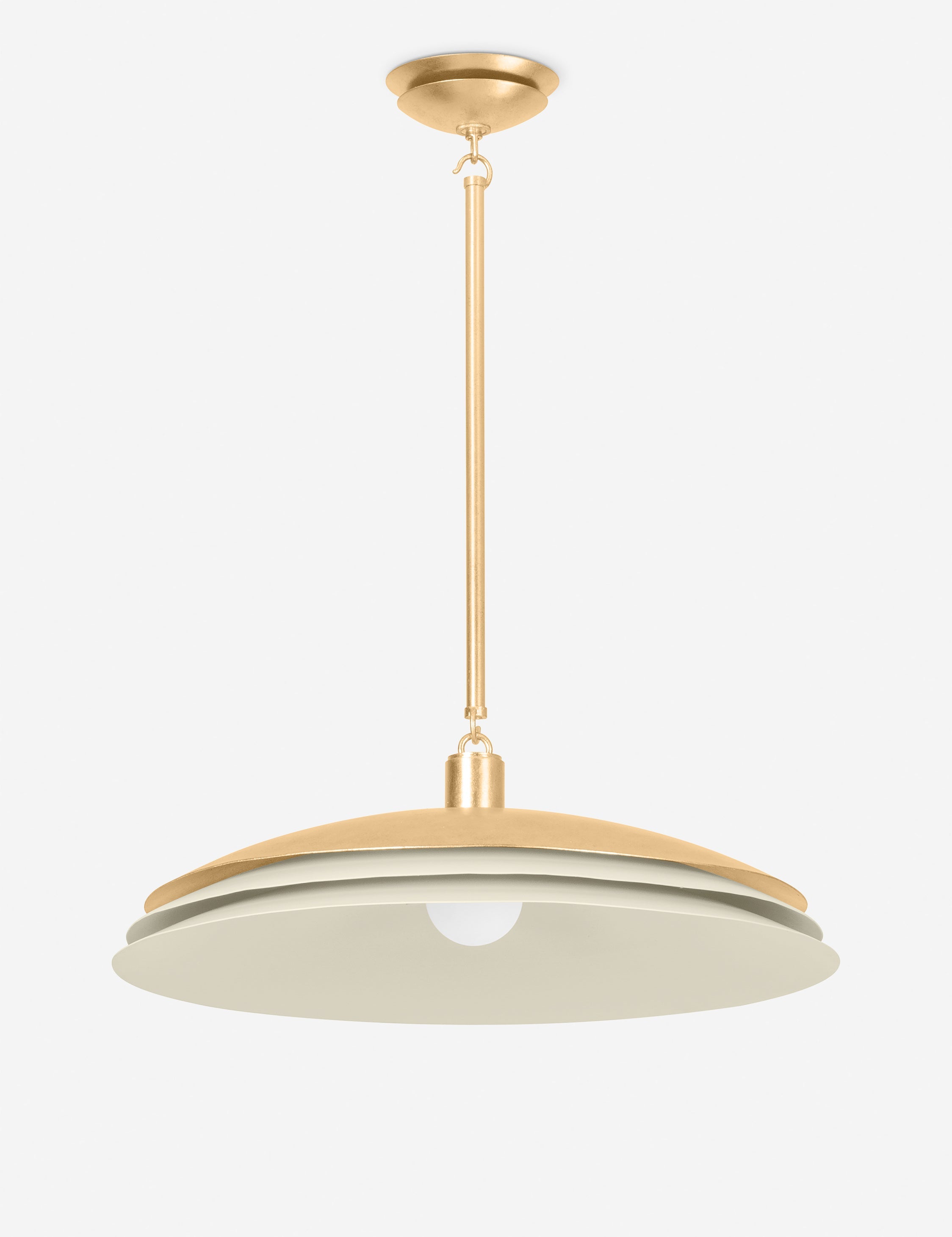 Lulu and Georgia Zusa Pendant Light – Brass and Cream