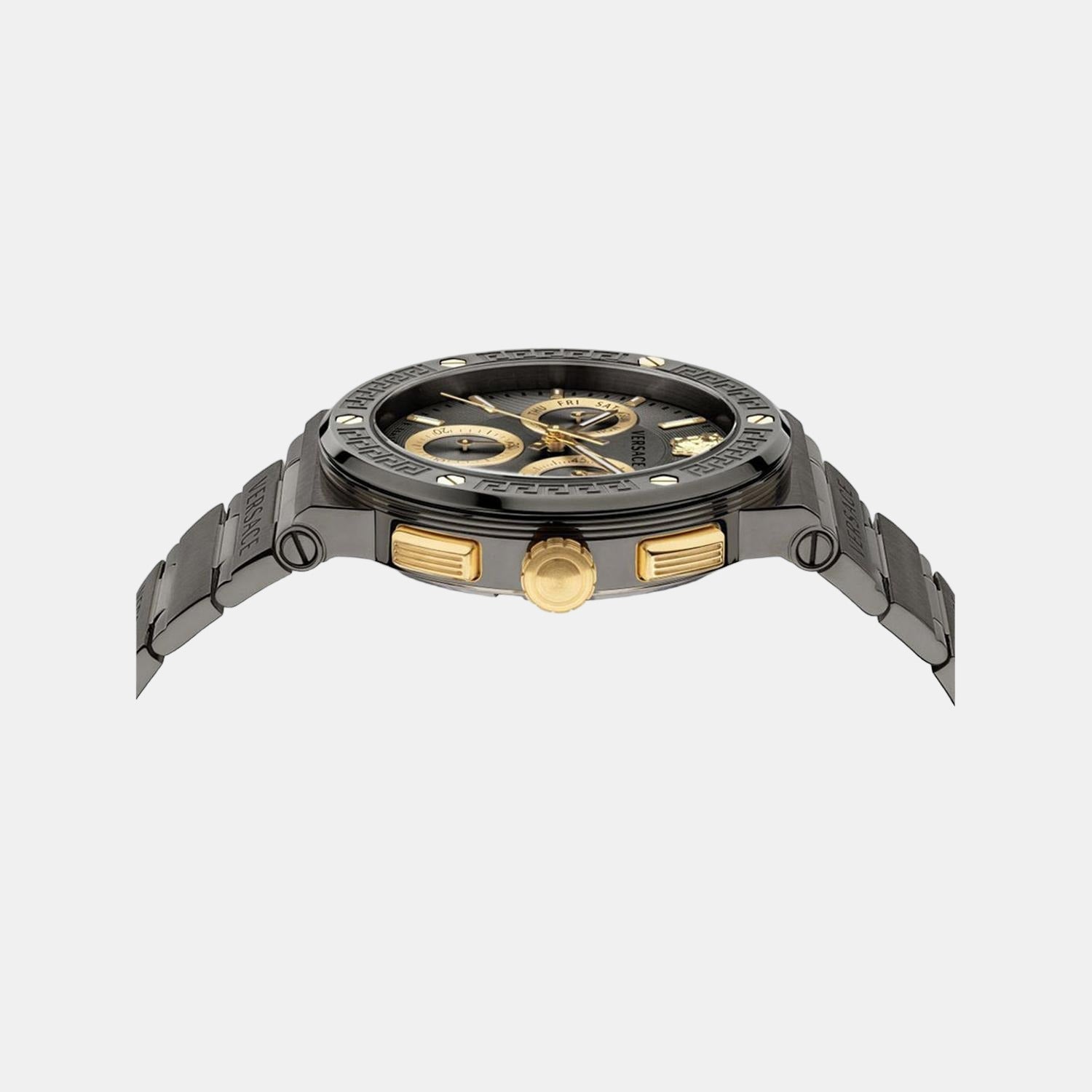 Versace Greca Men Quartz Grey Dial Chronograph Stainless Steel Watch VEZ900521 - view 3