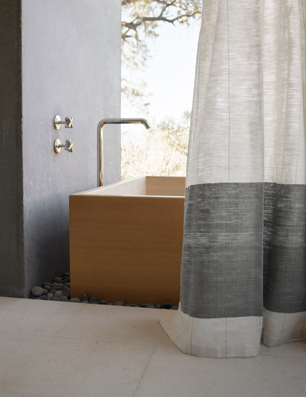 Lulu and Georgia Karo Shower Curtain by Bolé Road Textiles