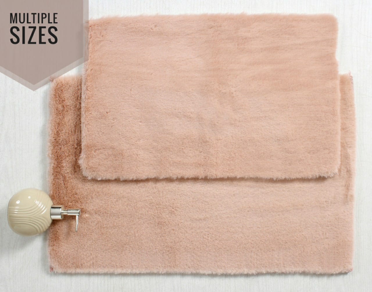 Urban Space Home Furnishing Luxury Bathroom Rug Mats, super soft anti slip bath mats, super absorbent bathroom rug - Rabbit fur, Light tones - view 7