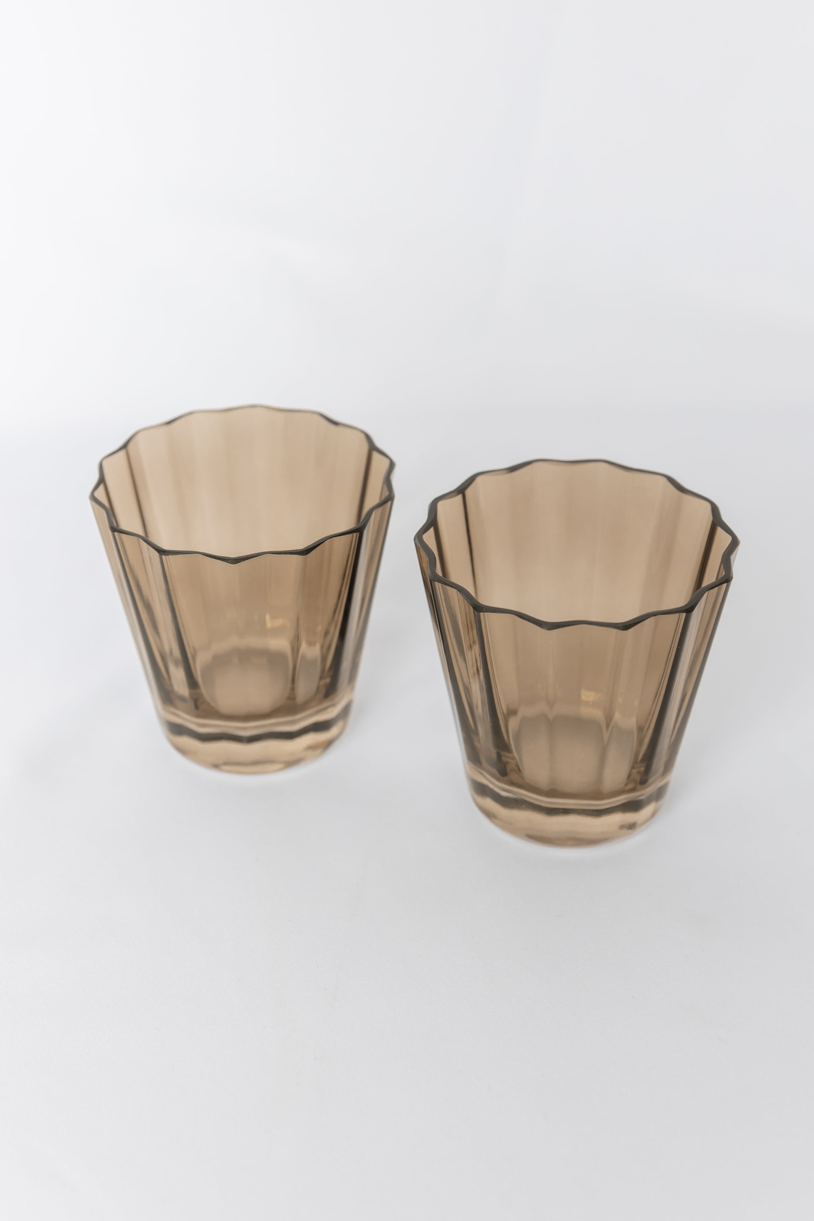 Estelle Colored Glass Estelle Colored Sunday Low Balls - Set of 2 {Mocha Mousse (Our Amber Smoke)} - view 2