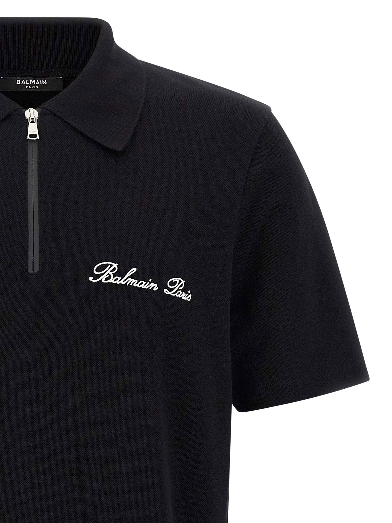 Balmain Logo Embroidery Polo Shirt – 100% cotton - view 3