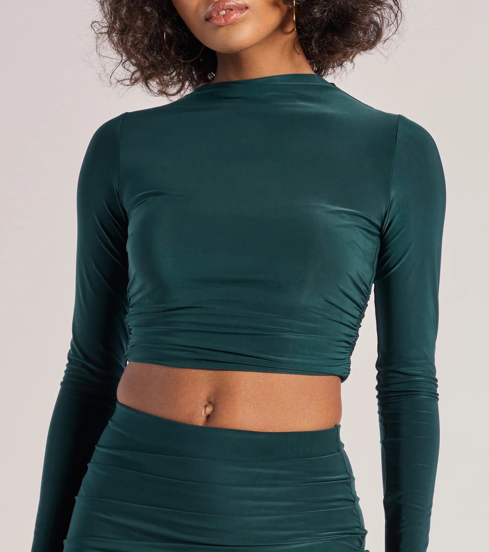 Windsor Bold Staple Long Sleeve Crop Top - view 4