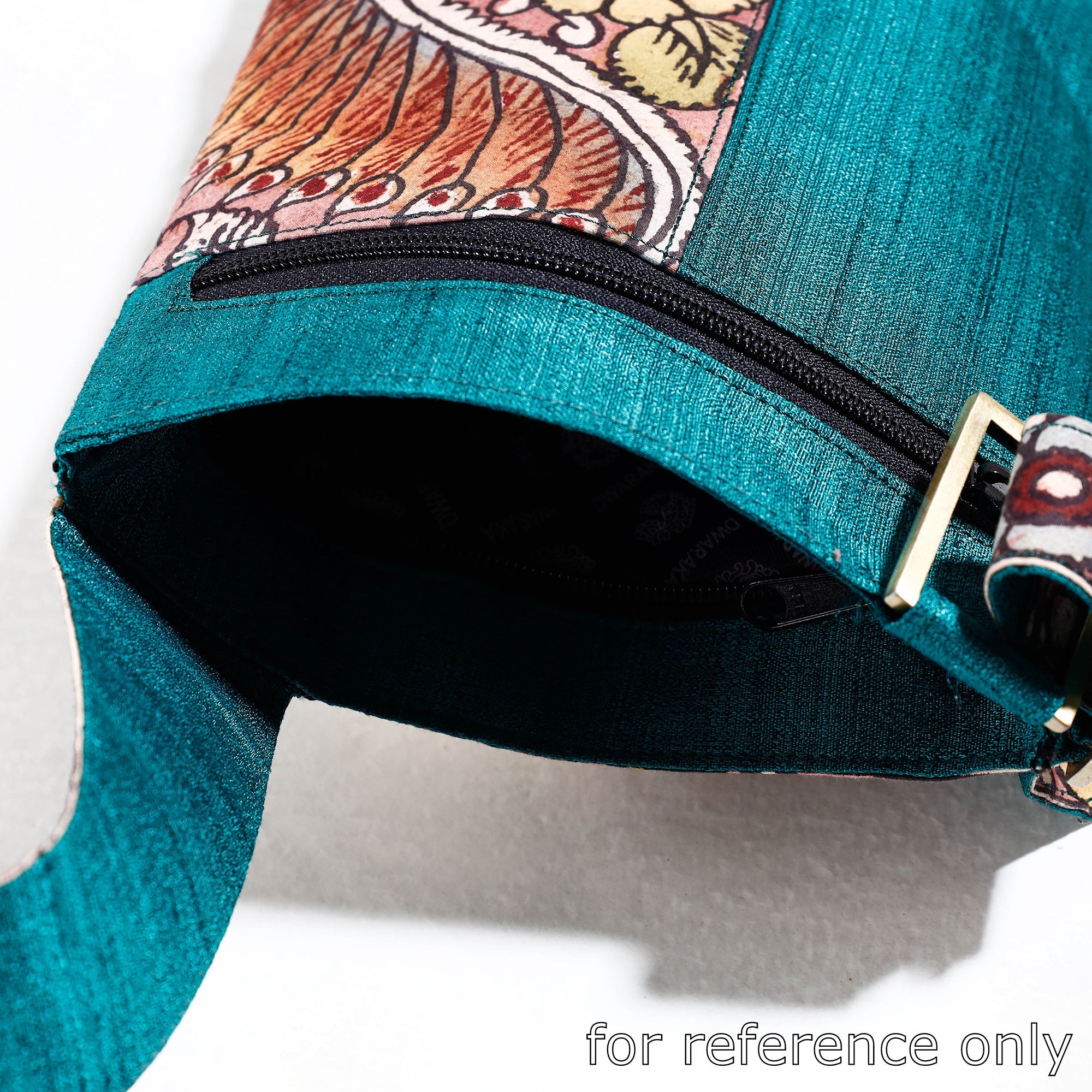 DWARAKA PLUS Black - Handpainted Kalamkari Natural Dyed Ghicha Silk Sling Bag - view 3