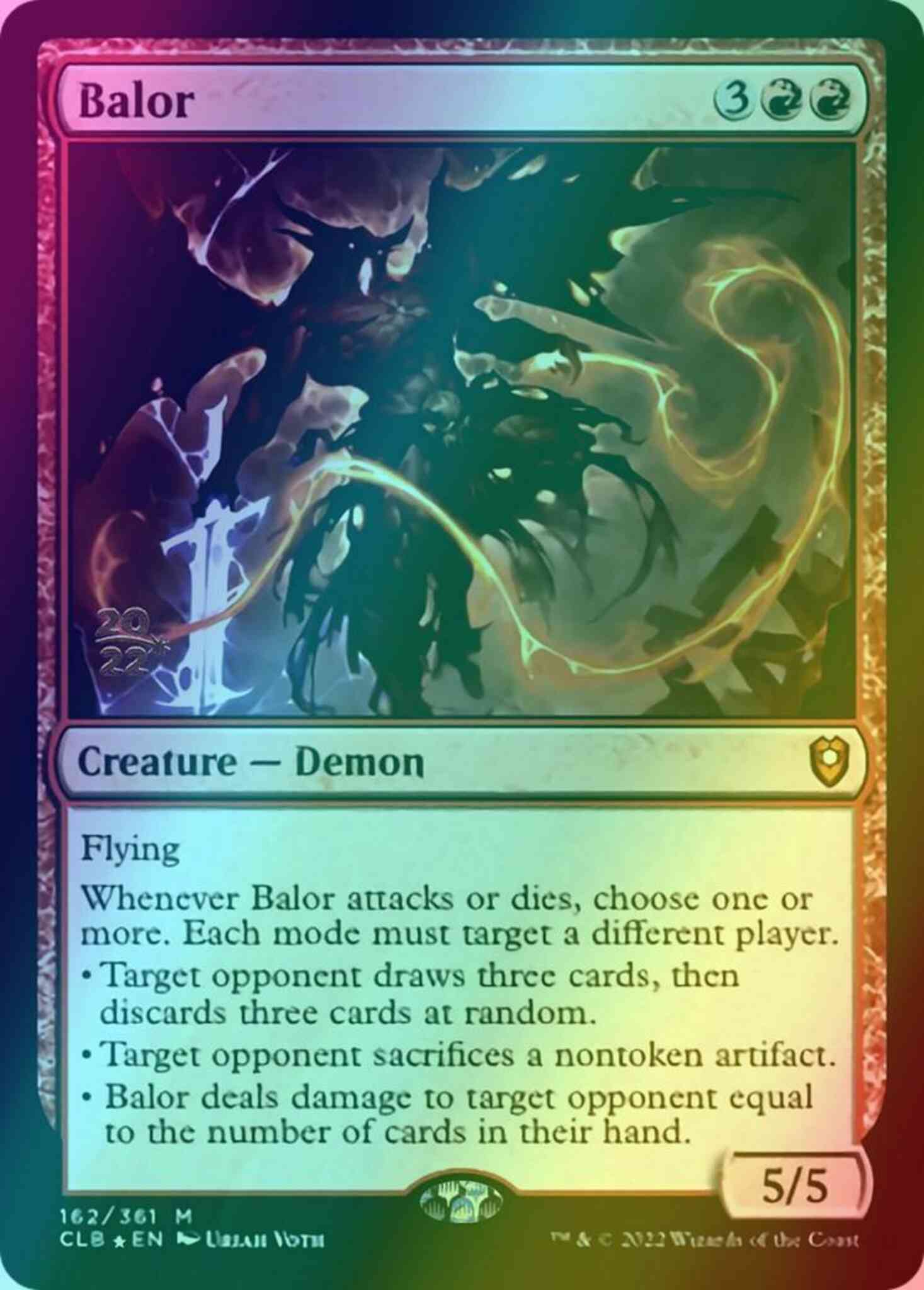 Balor 162s prerelease – Magic Balor [162s] [Prerelease] [Commander Legends: Battle for Baldur's Gate: Promos] [Foil]