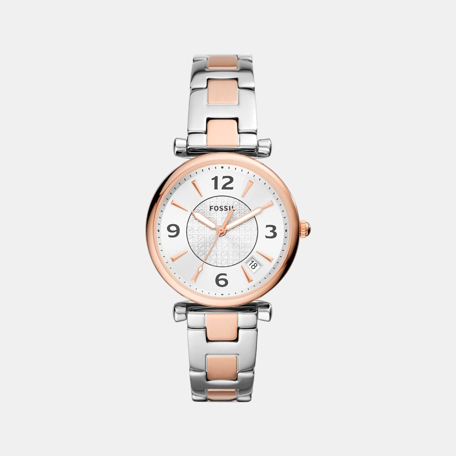 Fossil Carlie Women Quartz Silver Dial Analog Stainless Steel Watch ES5156