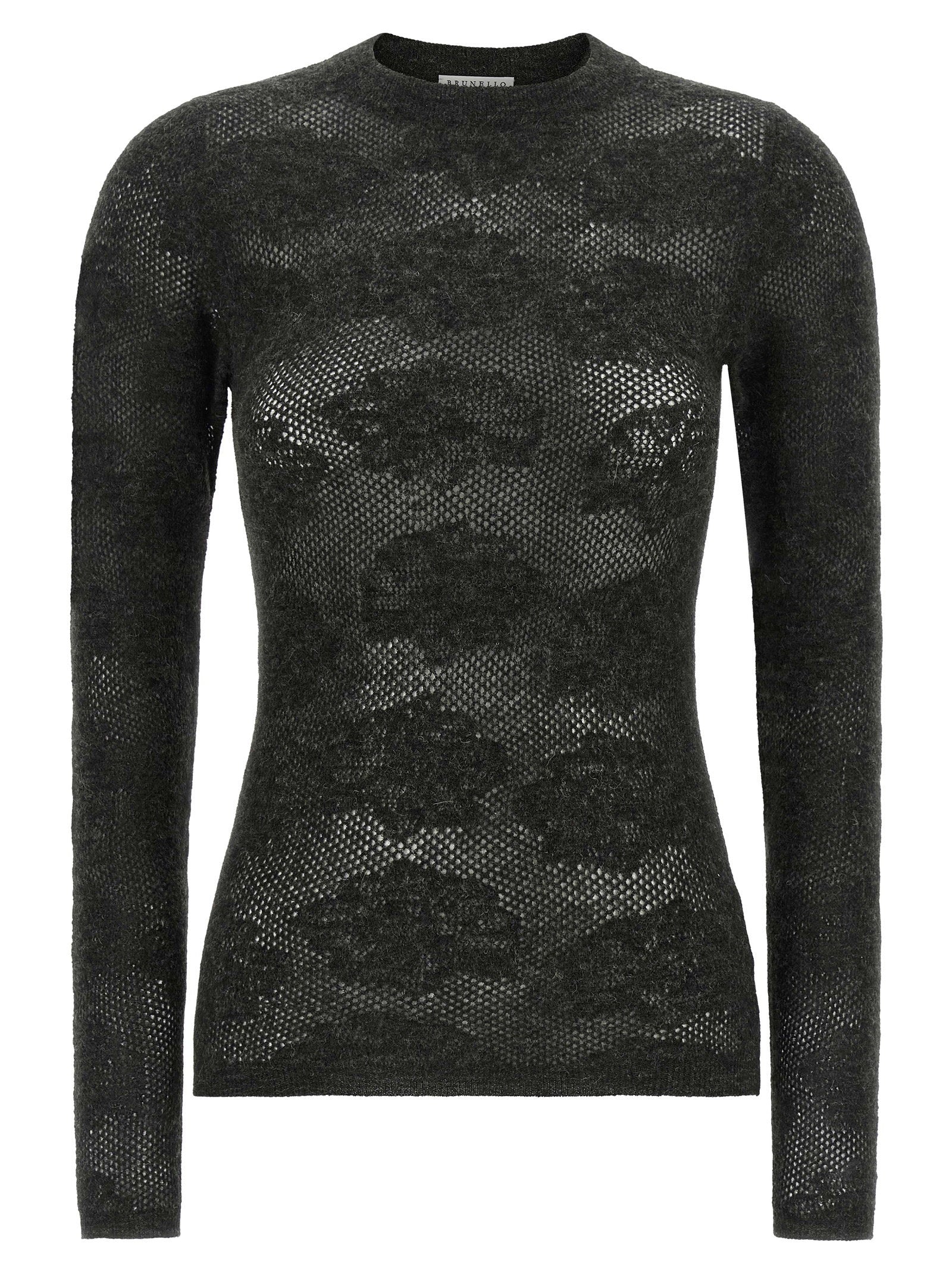 Brunello Cucinelli Flower Lace Sweater – 46% silk, 38% wp, 16% wo