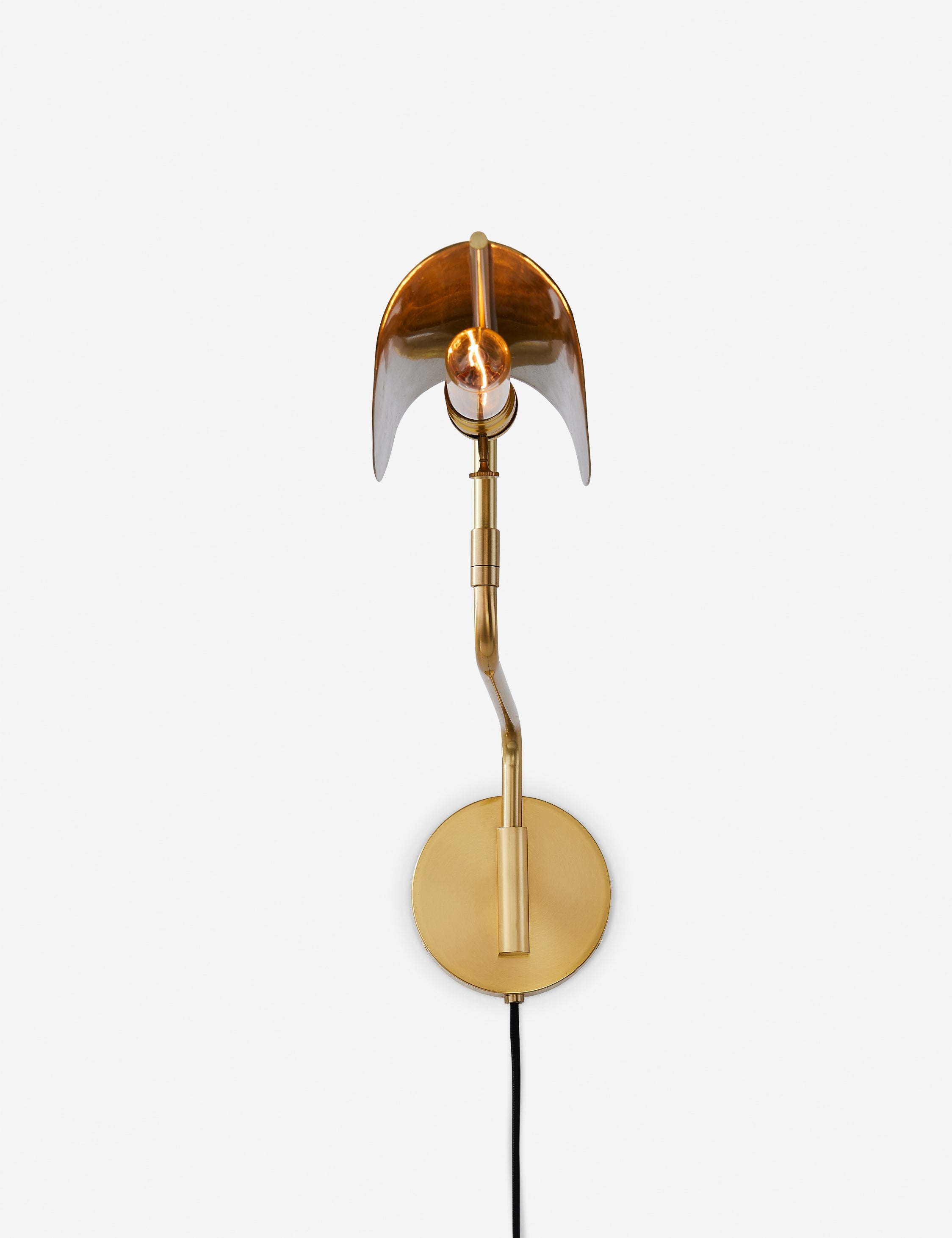 Lulu and Georgia Eugene Plug-In Sconce – Aged Brass and Black - view 3