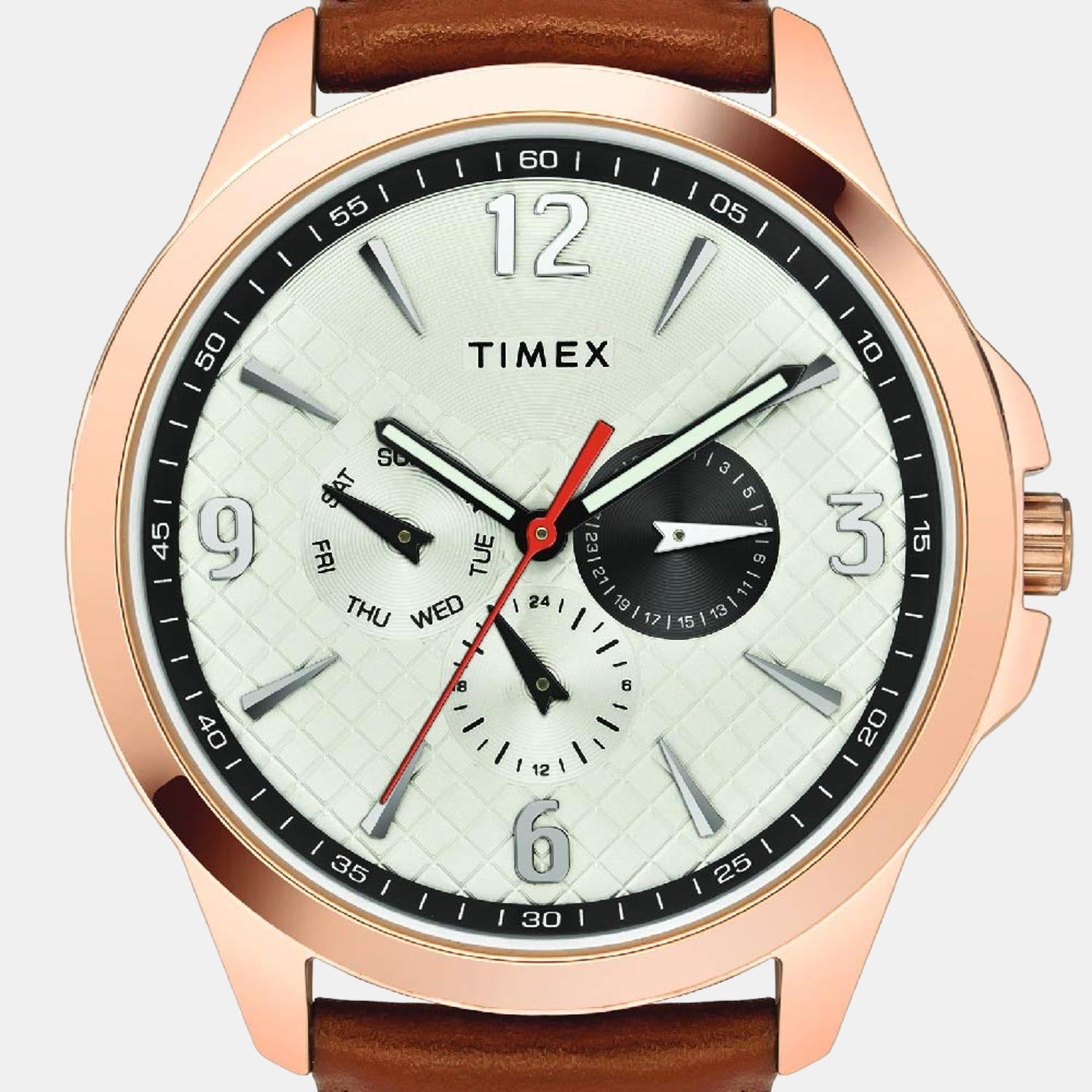 Timex Fashion Men Quartz Silver Dial Chronograph Leather Watch TWEG16519 - view 2