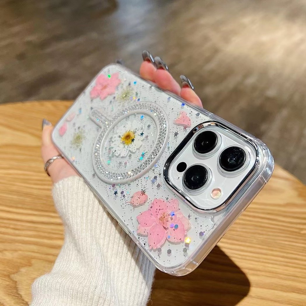 Peeperly Floral Sparkle Magnet Case – No Color - view 2