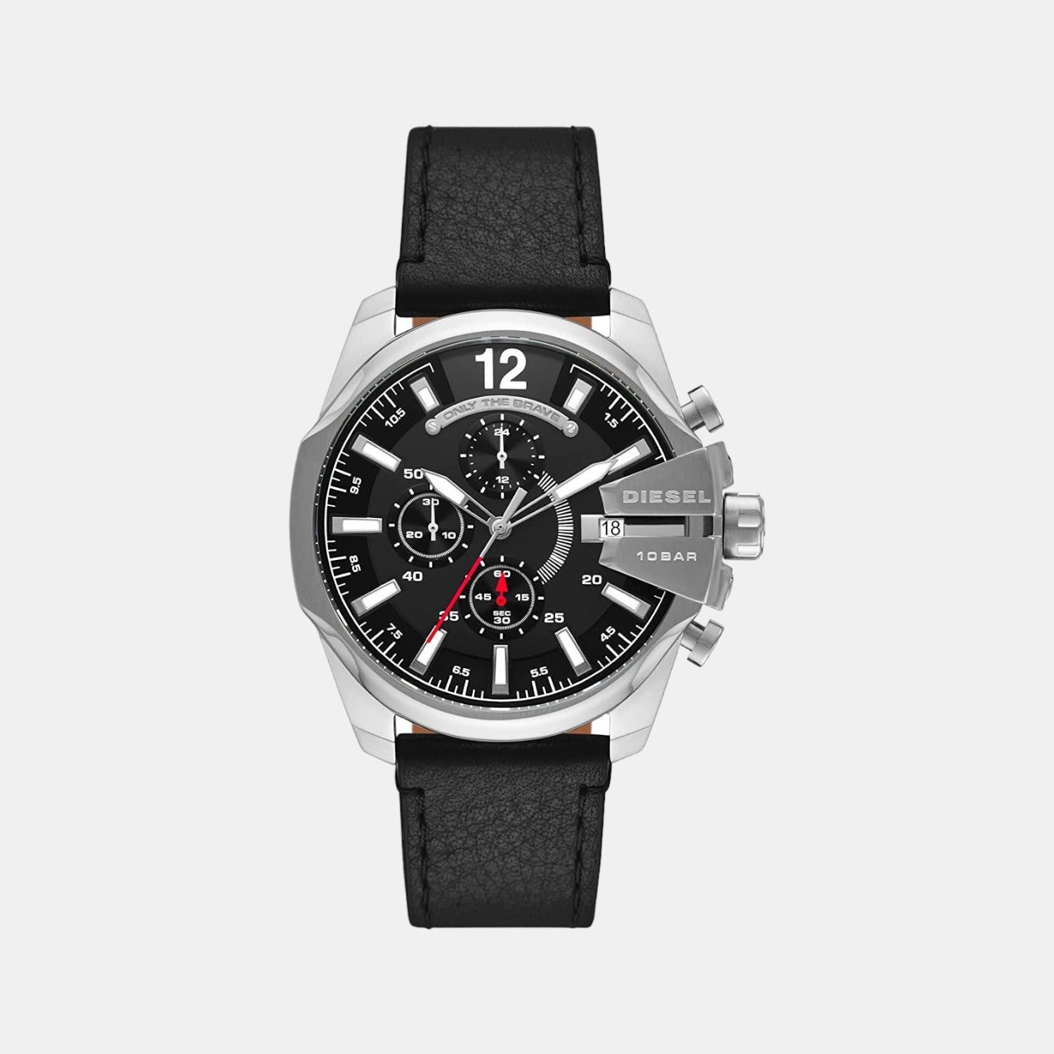 Diesel Baby Chief Men Quartz Black Dial Chronograph Leather Watch DZ4592