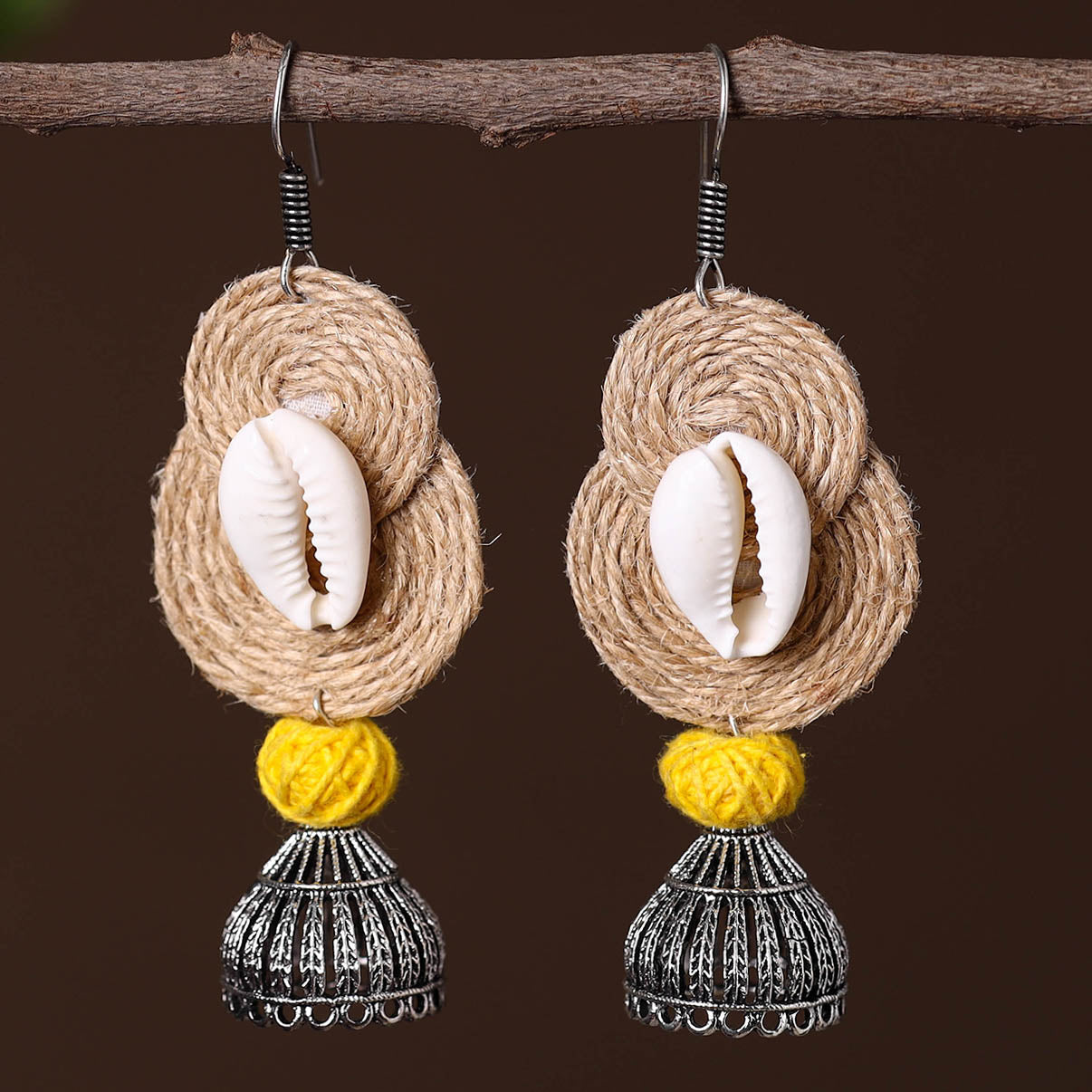 JALPARI Alina German Silver Jute Jhumki Earrings - view 2