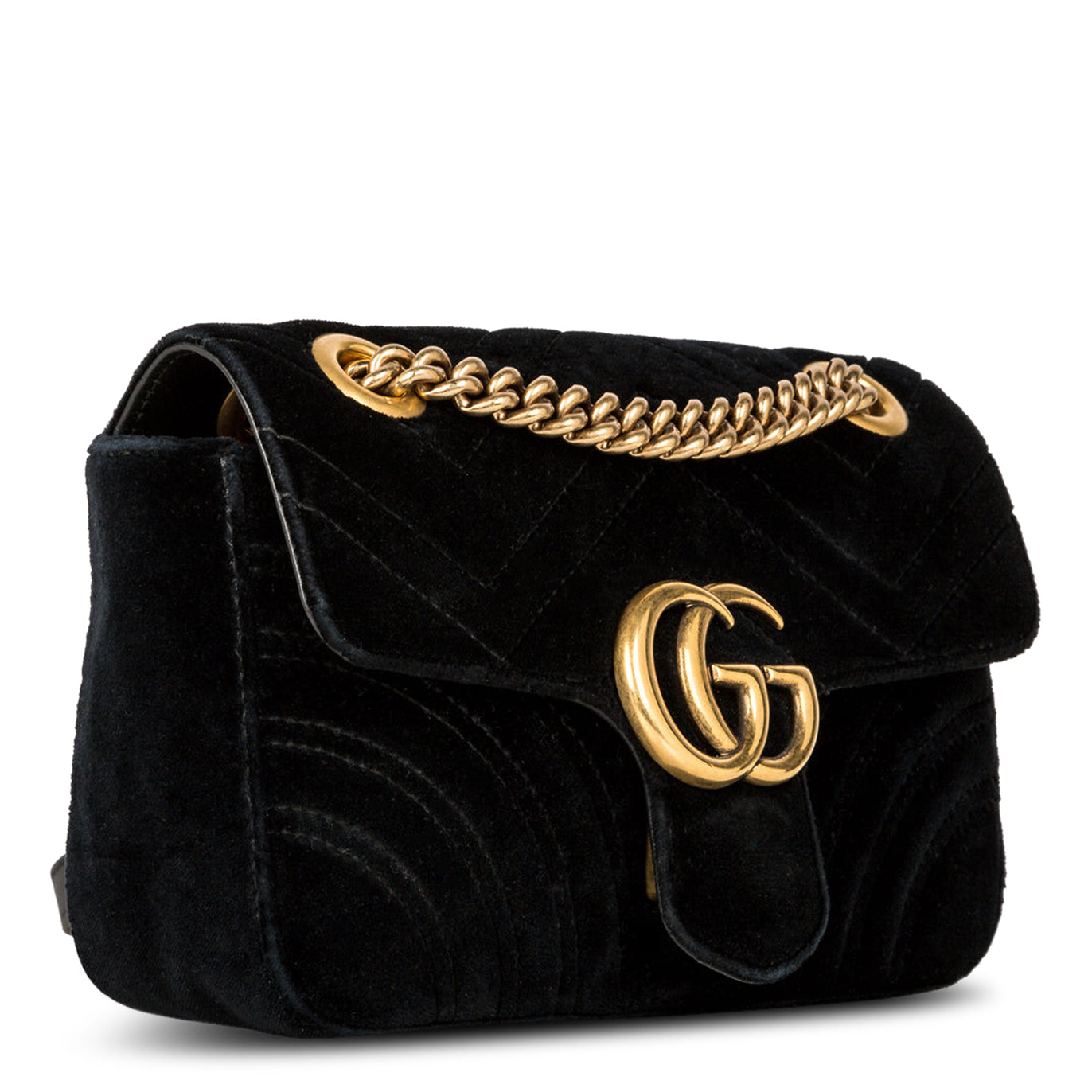 Gucci GG Marmont Velvet Black Small Shoulder Bag - view 2