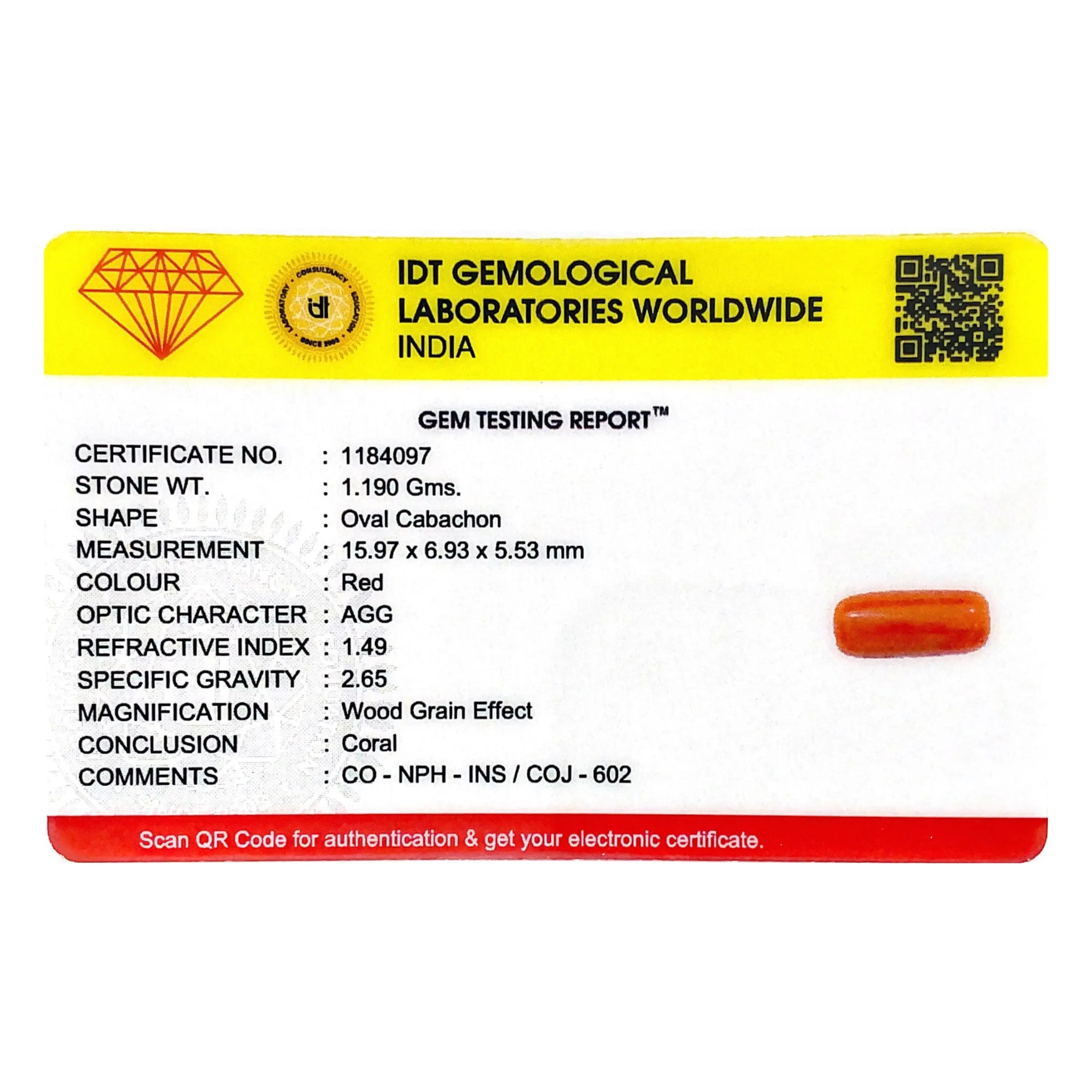 Pramogh Red Coral - 5.95 Carat - view 4
