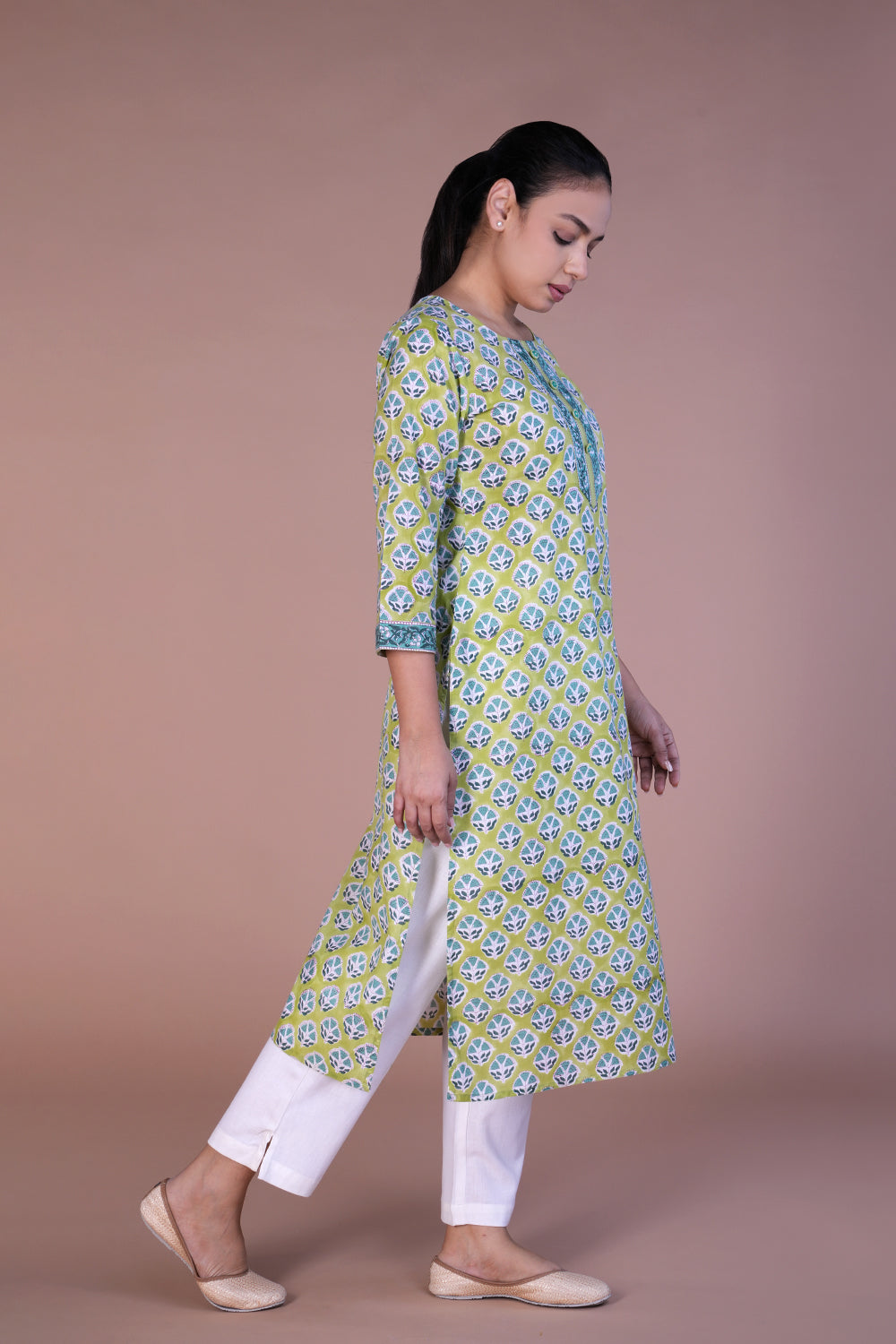 Kalanjali Ethnics Handblock printed cotton kurti - view 4