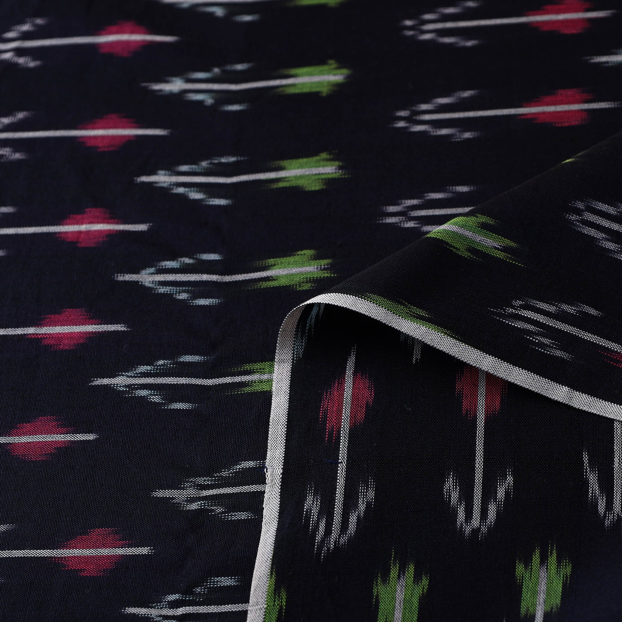 SOUTH KARGHA Black - Mercerised Cotton Pochampally Ikat Fabric 10 - view 4