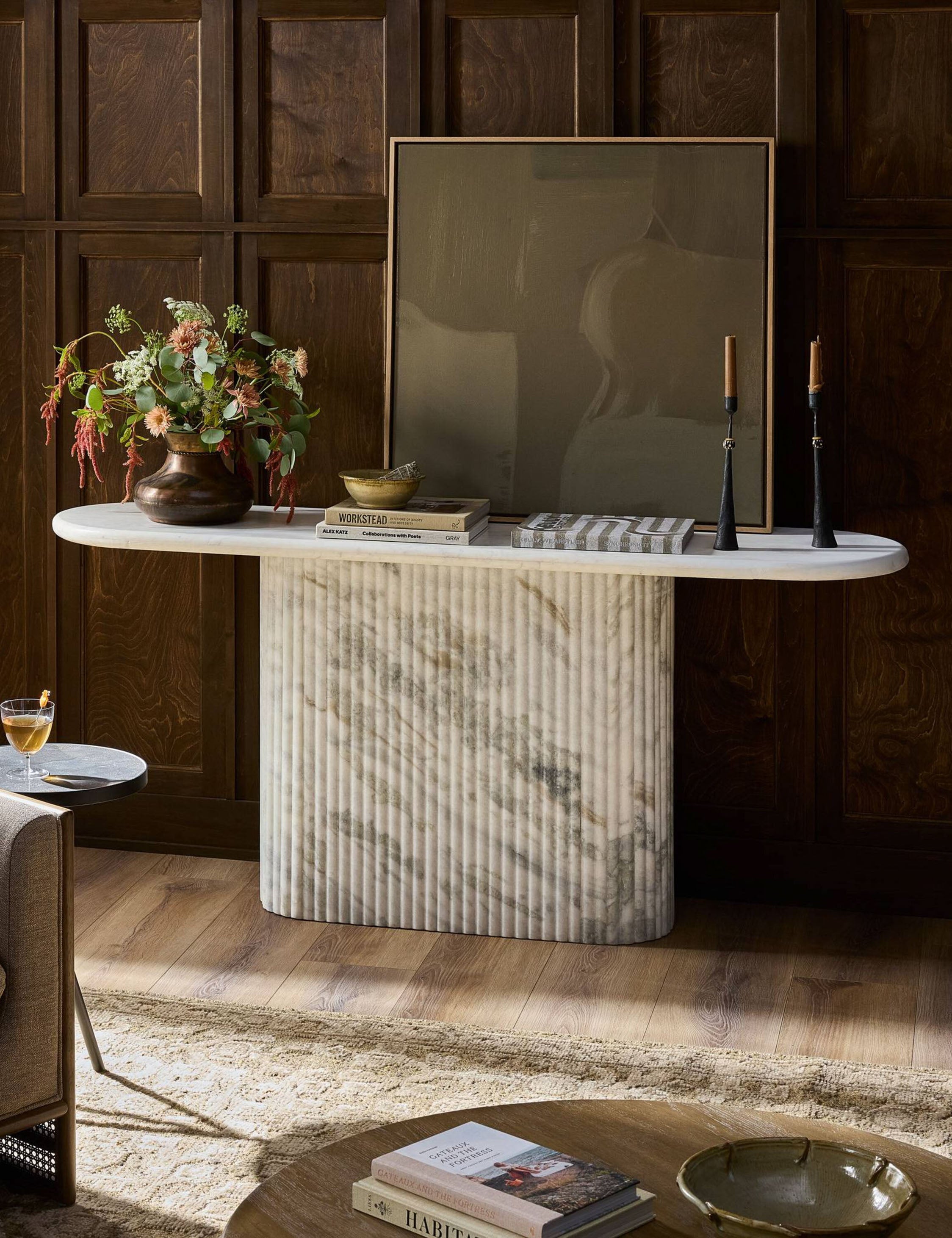 Lulu and Georgia Mercer Console Table – White Marble - view 2