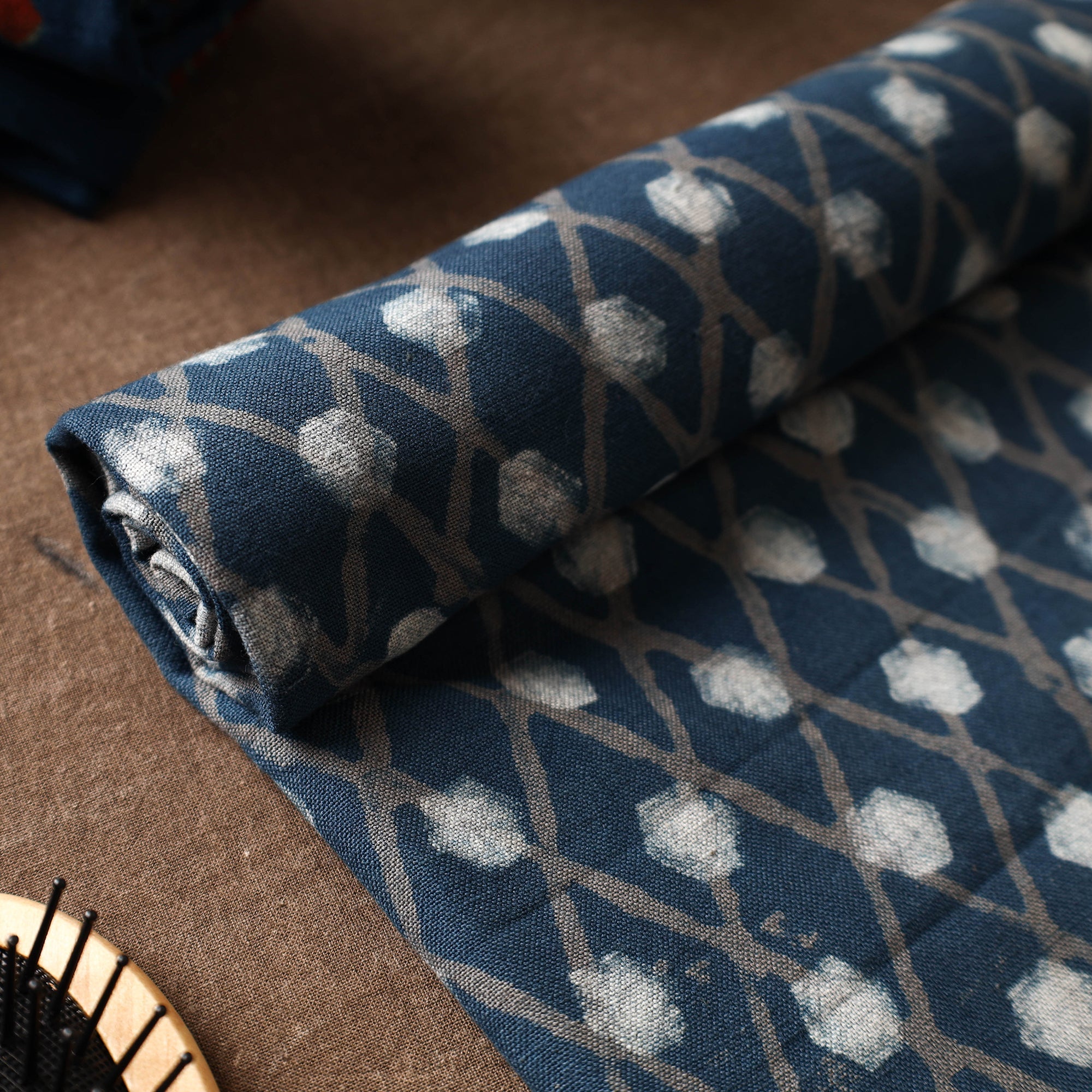 ITOKRI CRAFTS INITIATIVE Blue - Akola Block Printed Pure Handloom Cotton Towel - view 3