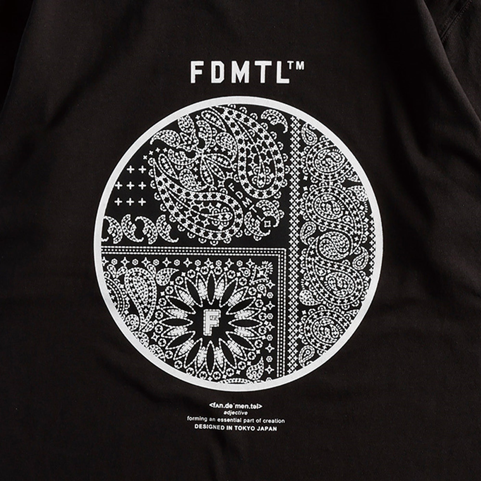 Fdmtl | Printed Paisley Tee Sumi { Black