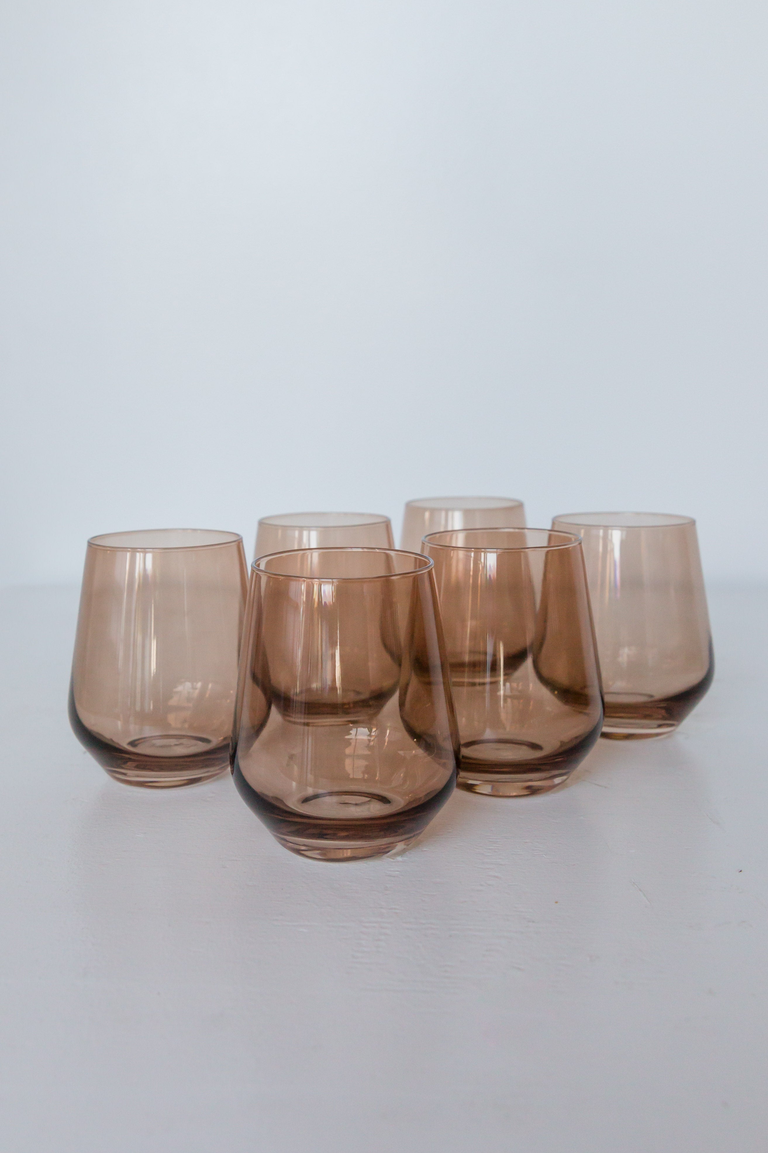 Estelle Colored Glass Estelle Colored Wine Stemless - Set of 6 {Mocha Mousse (Our Amber Smoke)} - view 6