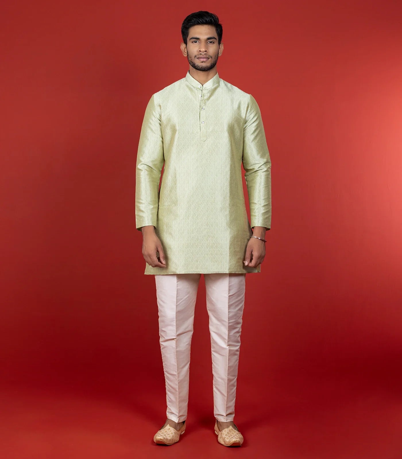 RmKV Pastel Green Short Kurta -Light Green
