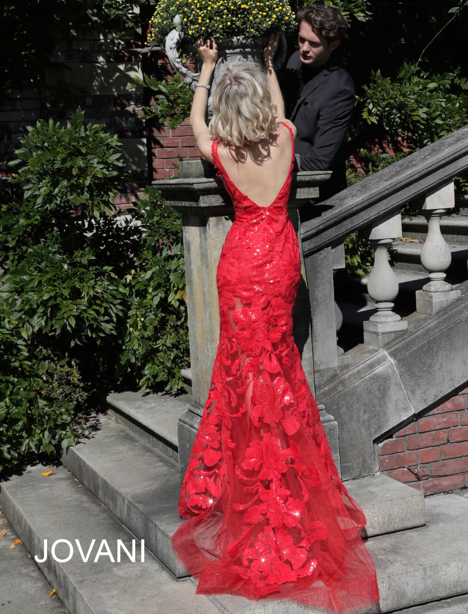 Embroidered Fitted Sleeveless Gown by Jovani 60283 - view 2