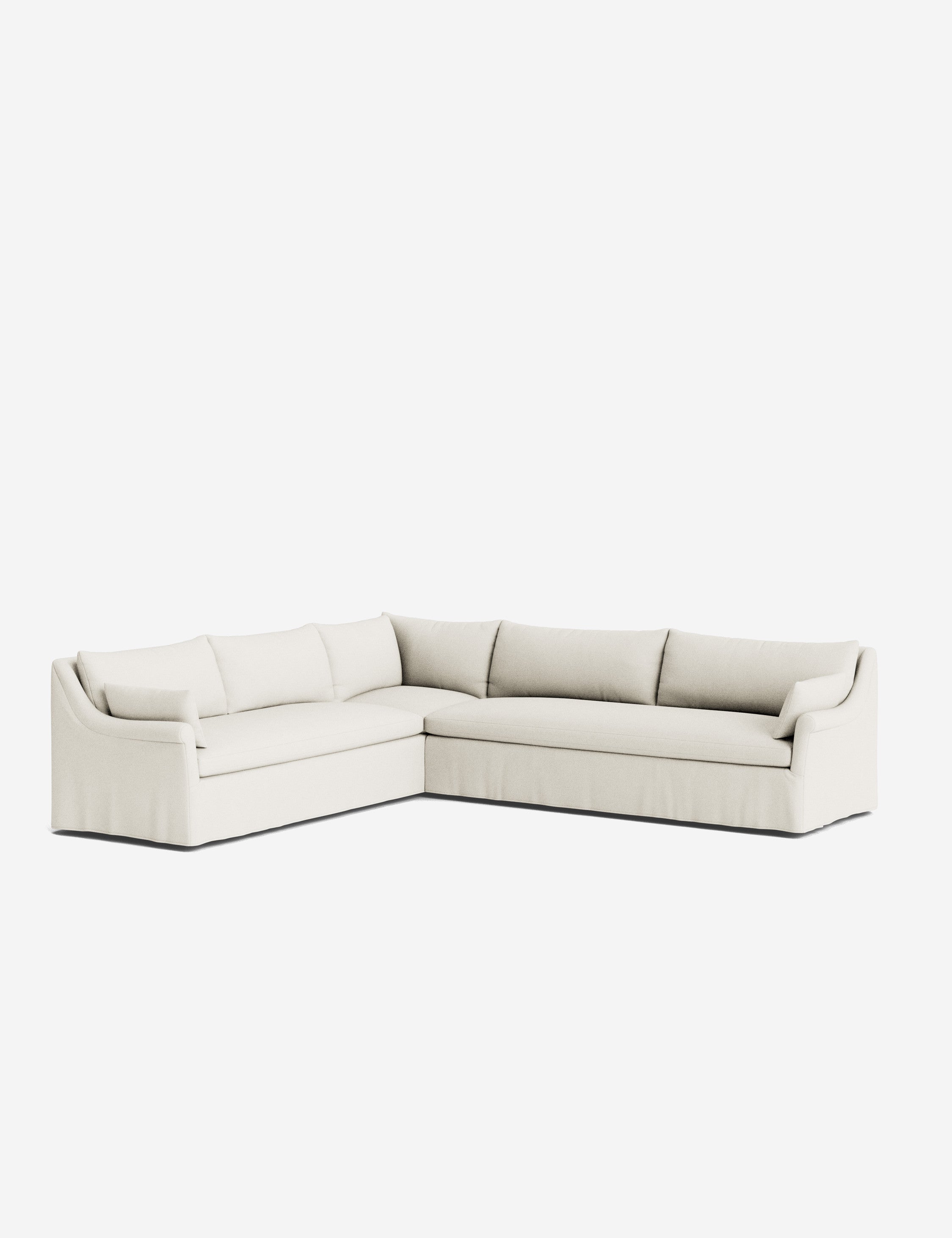 Lulu and Georgia Portola Rolled Arm Slipcover Corner Sectional Sofa - view 108