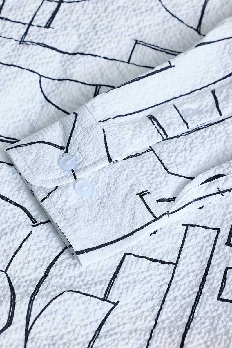 SNITCH White Textured Abstract Shirt - view 8