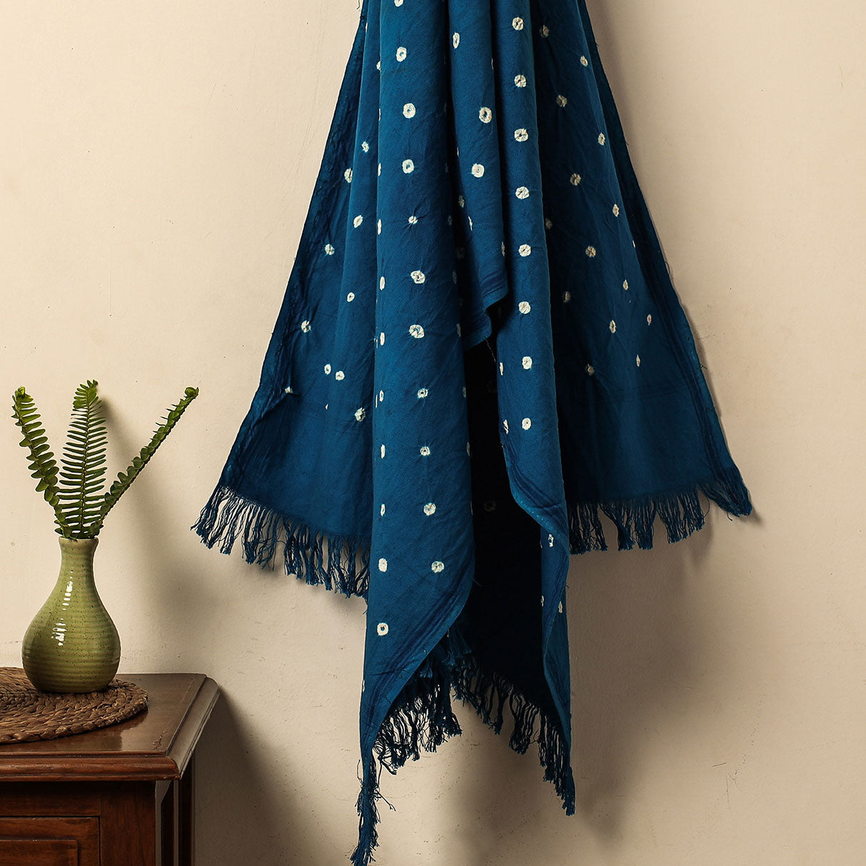 KACHCHH JI CHHAAP Blue - Bandhani Tie-Dye Handloom Cotton Towel - view 2