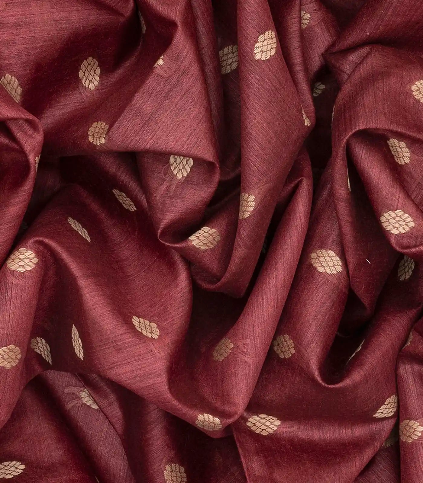 RmKV Chestnut Pink Handwoven Tussar Silk Saree With Floral Motifs-Chestnut Pink - view 3