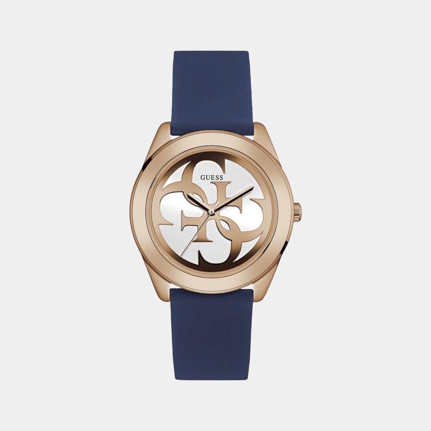 Guess G Twist Women Quartz White Dial Analog Silicone Watch W0911L6