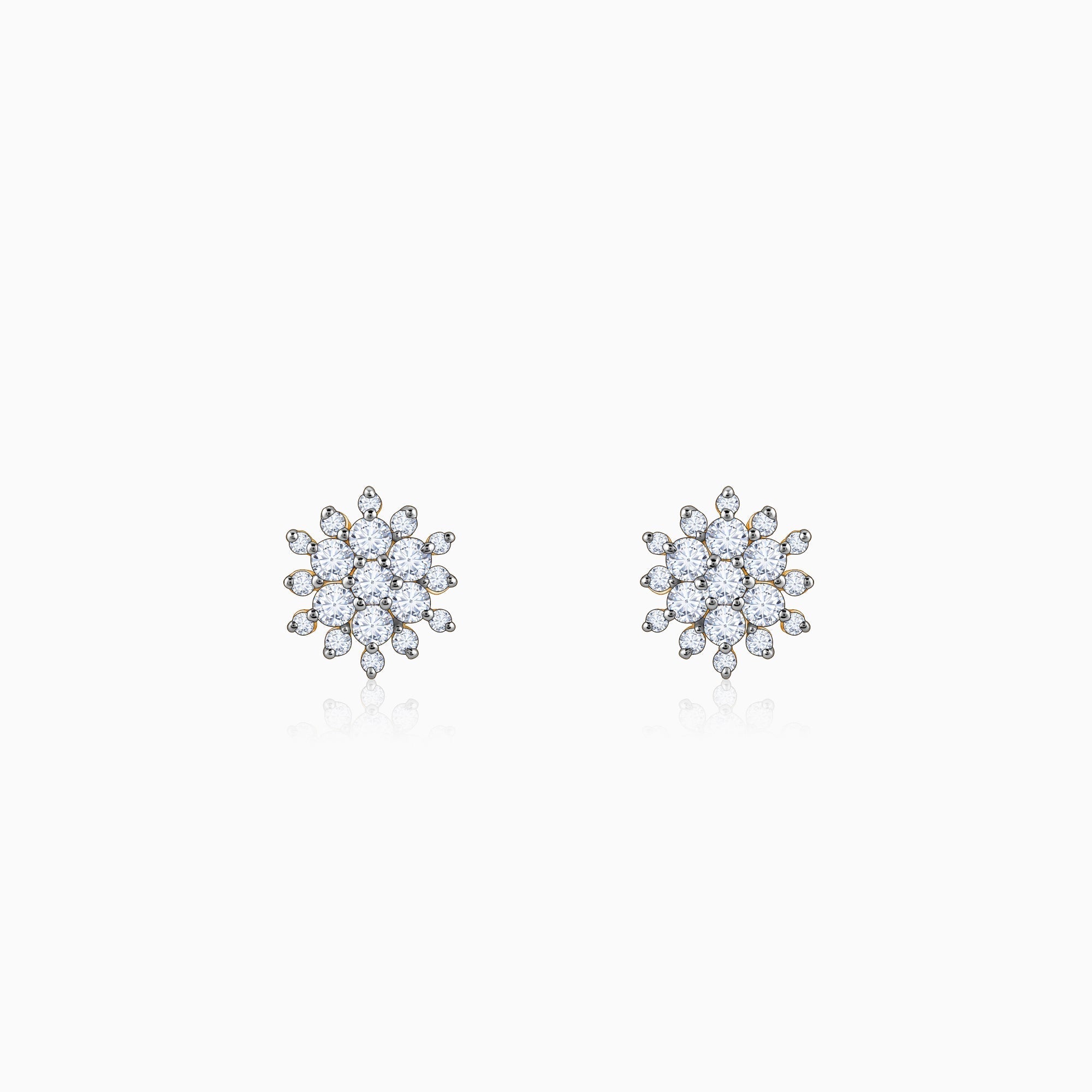 GIVA Jewellery Gold Garden Bloom Diamond Studs
