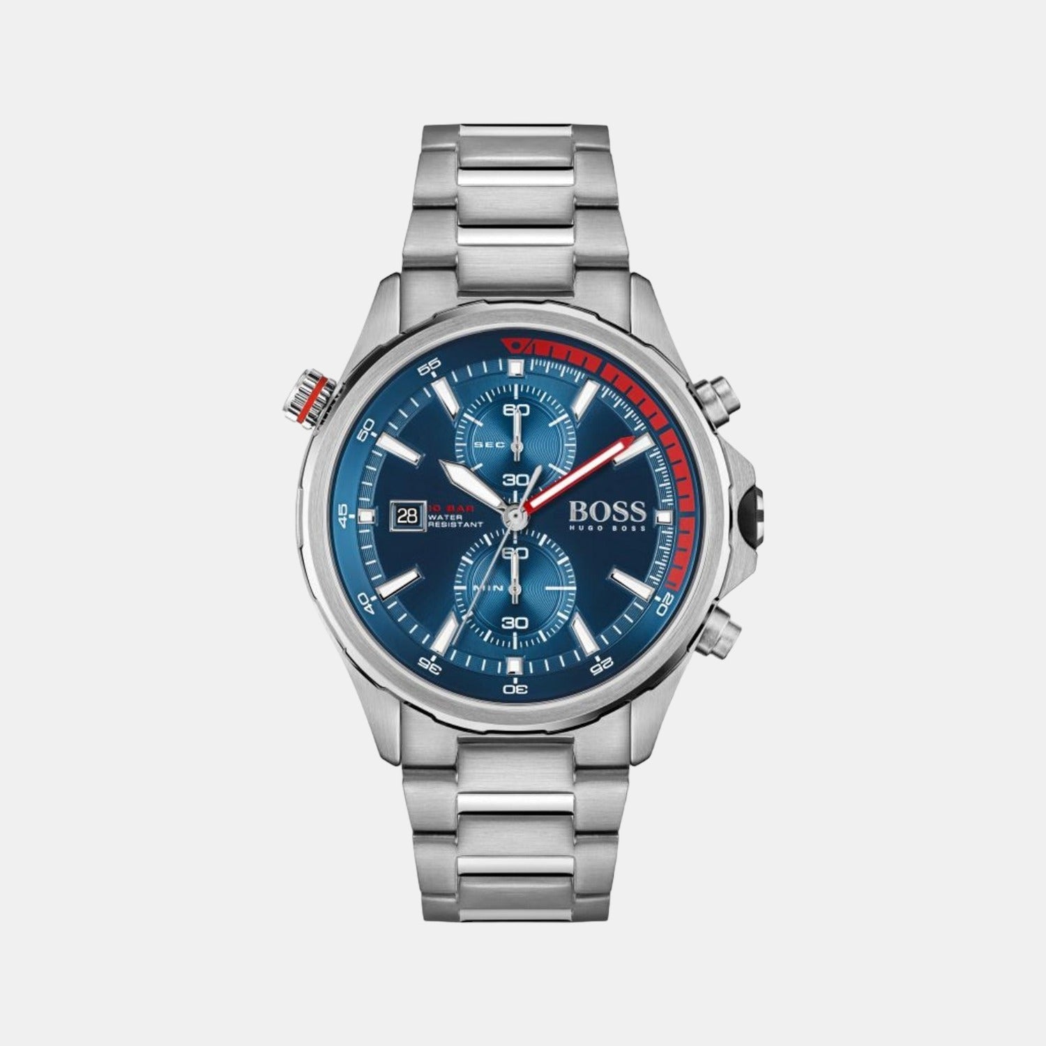 Boss Globetrotter Men Quartz Blue Dial Chronograph Stainless Steel Watch 1513823