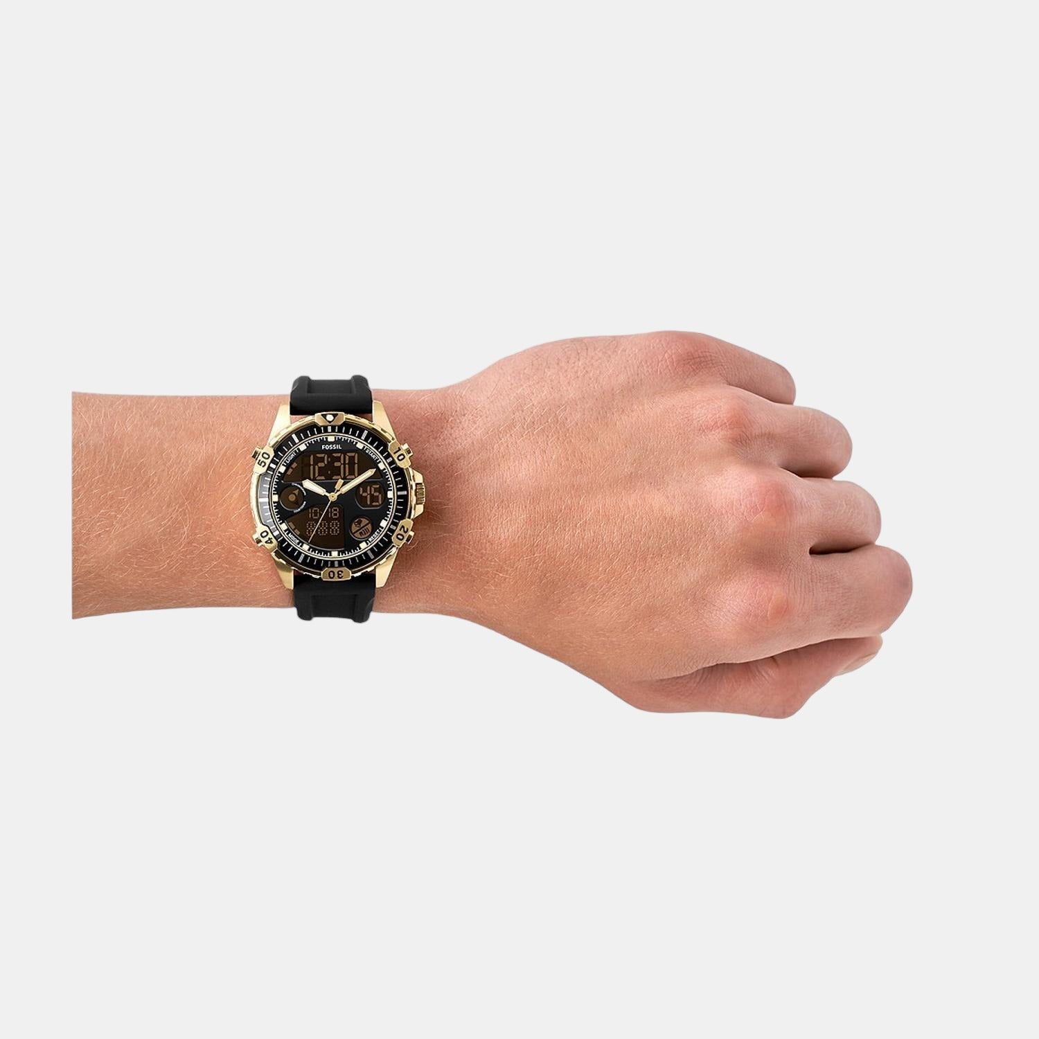 Fossil Garrett Men Quartz Black Dial Analog-Digital Silicone Watch FS5781 - view 4