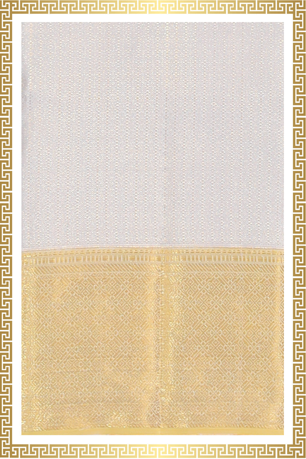 Kalanjali Kanchi Silk Off-White Dhoti With Kanduva (8 X 4)