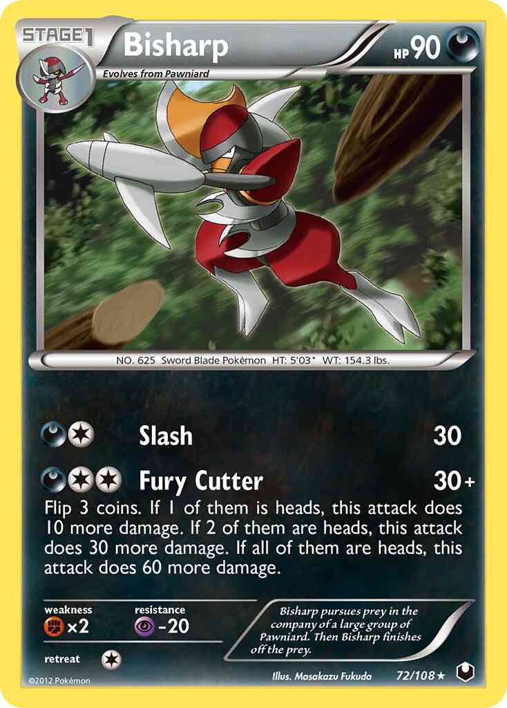 Rare bw5-72 non-holo – Pokémon Bisharp - 72/108 - Rare [bw5-72] [Non-Holo]