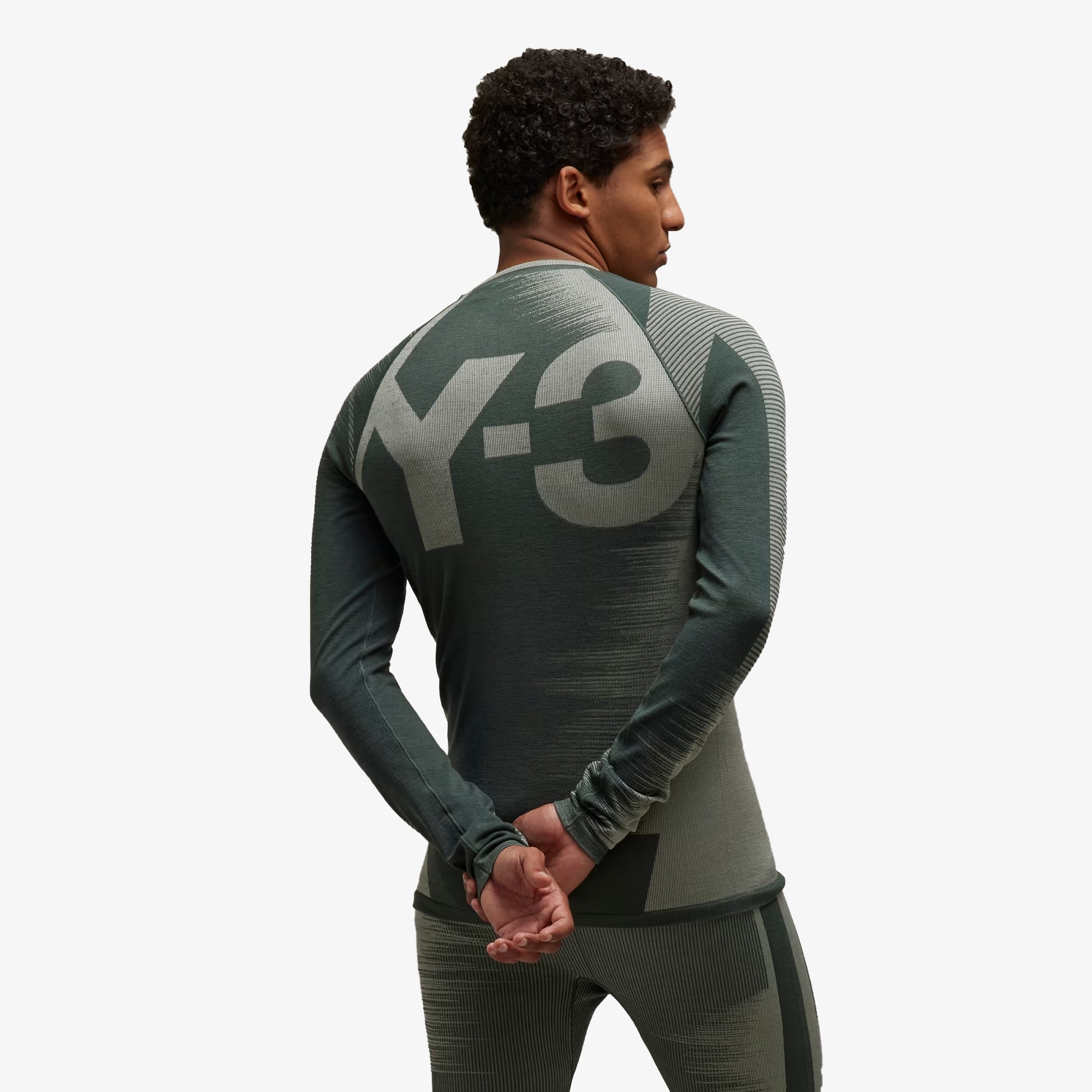 Y-3 | Engineered Knit Long Sleeve Baselayer Tee { Wonder Silver