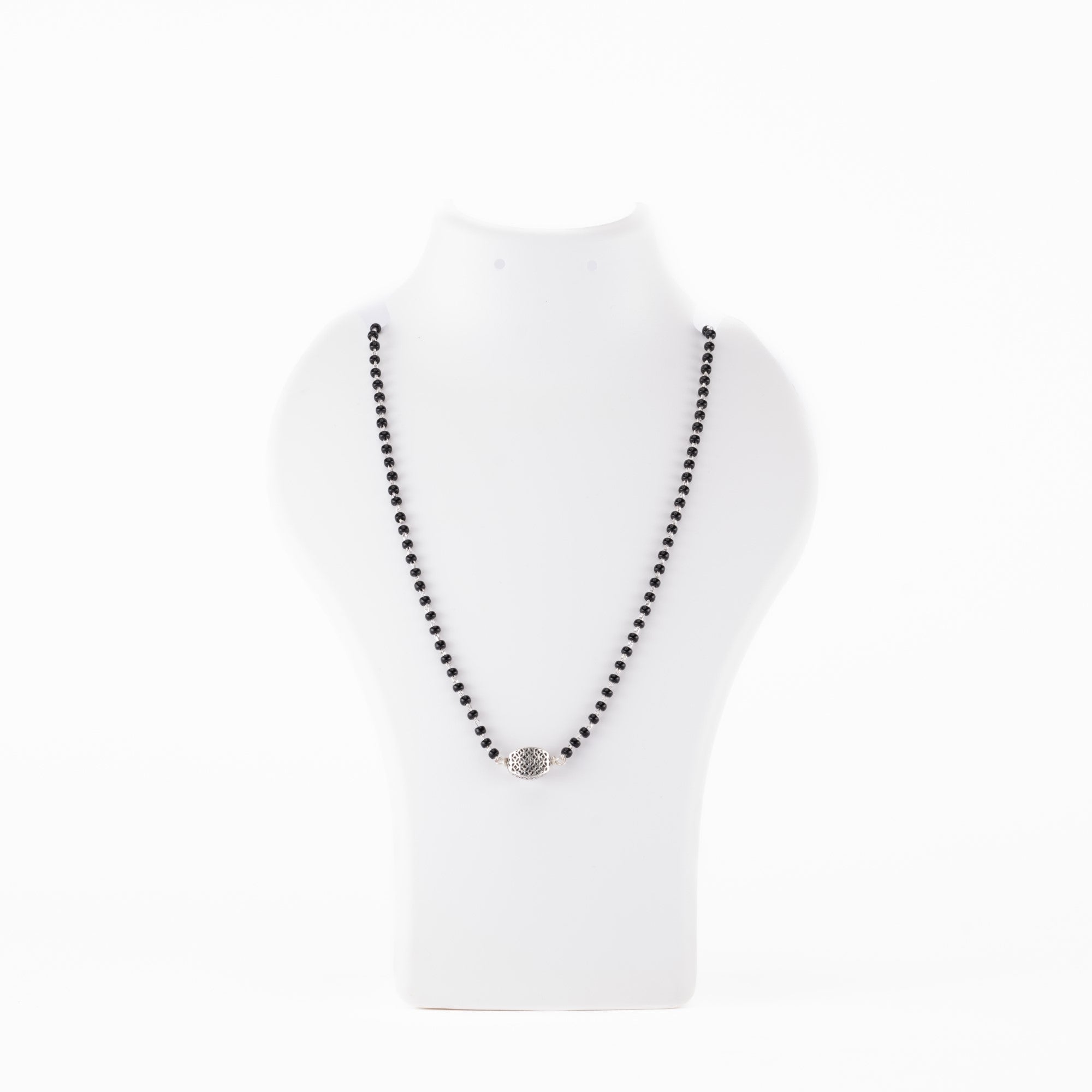 Prinjal Jewellers Silver Black Beads Mangalsutra - view 3