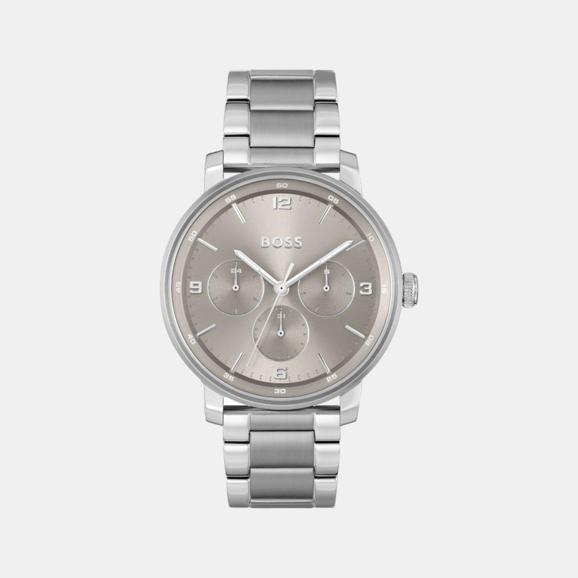 Boss Contender Men Quartz Warm Grey Dial Multi-Function Stainless Steel Watch 1514127