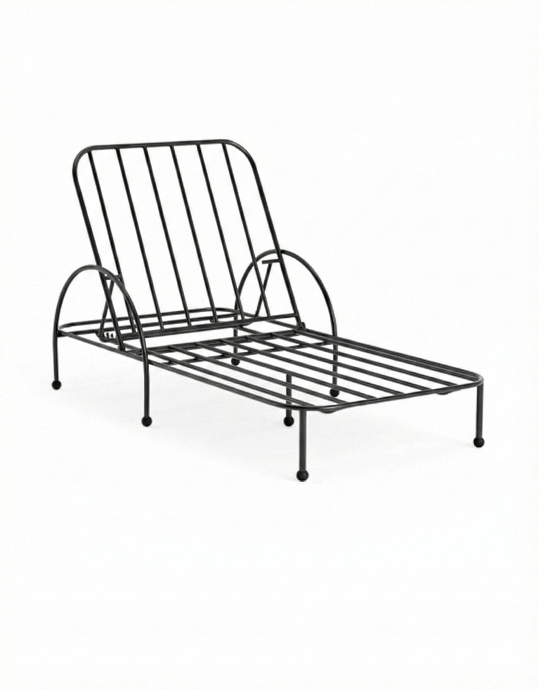Lulu and Georgia Lanata Outdoor Chaise Frame – Black