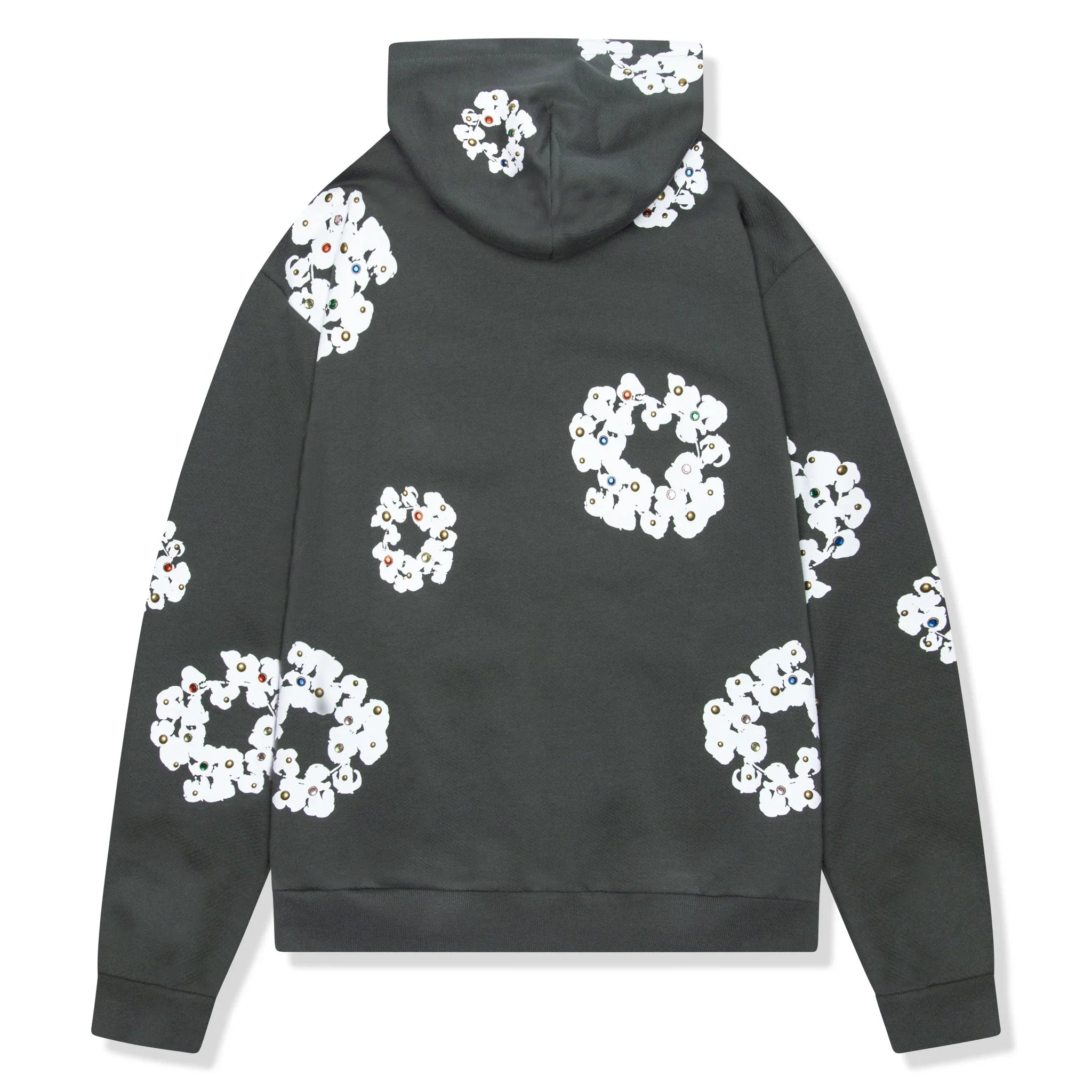Denim Tears Rhinestone The Cotton Wreath Vintage Black Zip-Up Hoodie - view 2