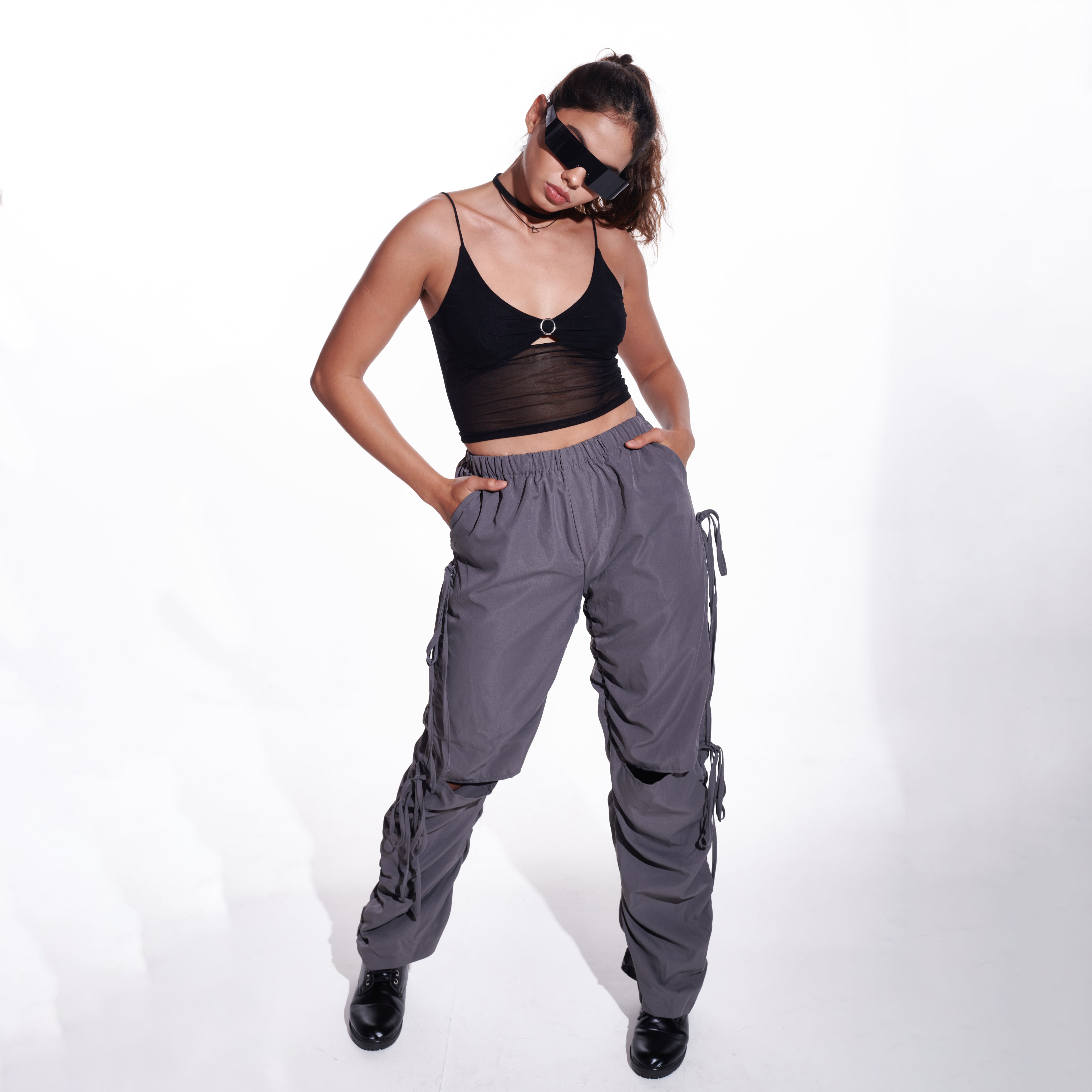IZF Black Mesh Ring Tank Top